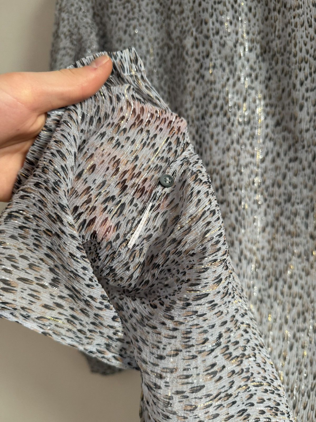 Dries Van Noten Vintage Dries Van Noten Sheer Metallic Print Blouse Size S / US 4 / IT 40 - 8 Thumbnail
