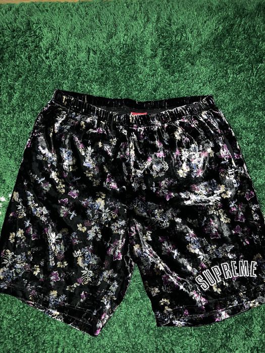 Supreme floral 2024 velour short