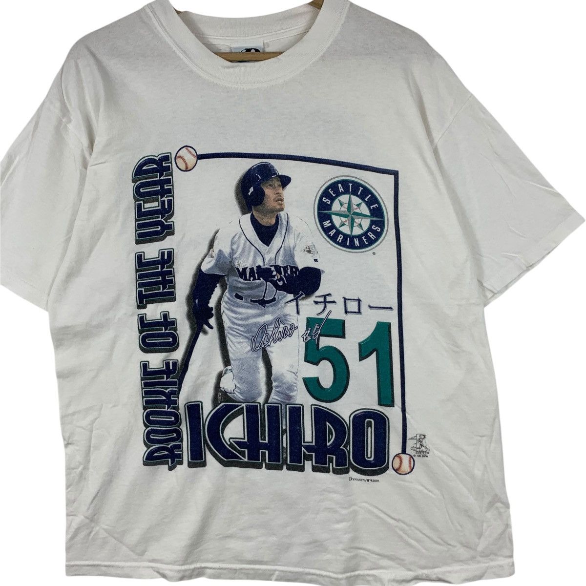 MLB Vintage 2001 MLB MARINERS SEATTLE Ichiro Suzuki Tee Shirt Size US L / EU 52-54 / 3 - 3 Thumbnail