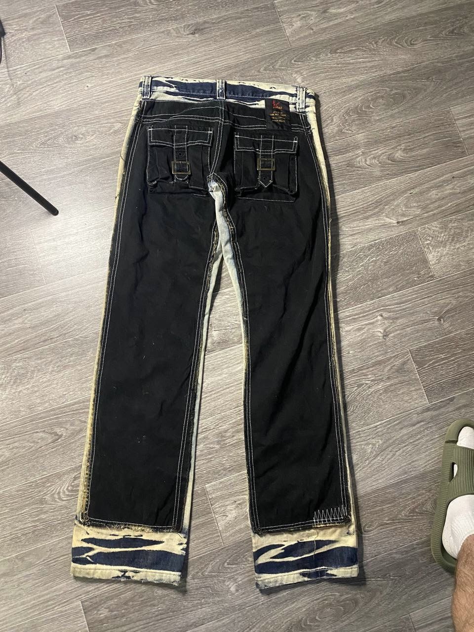 Japanese Brand Avantgarde Kingz Washed Straight Jeans Patchwork Opium Y2K Size US 29 - 9 Thumbnail