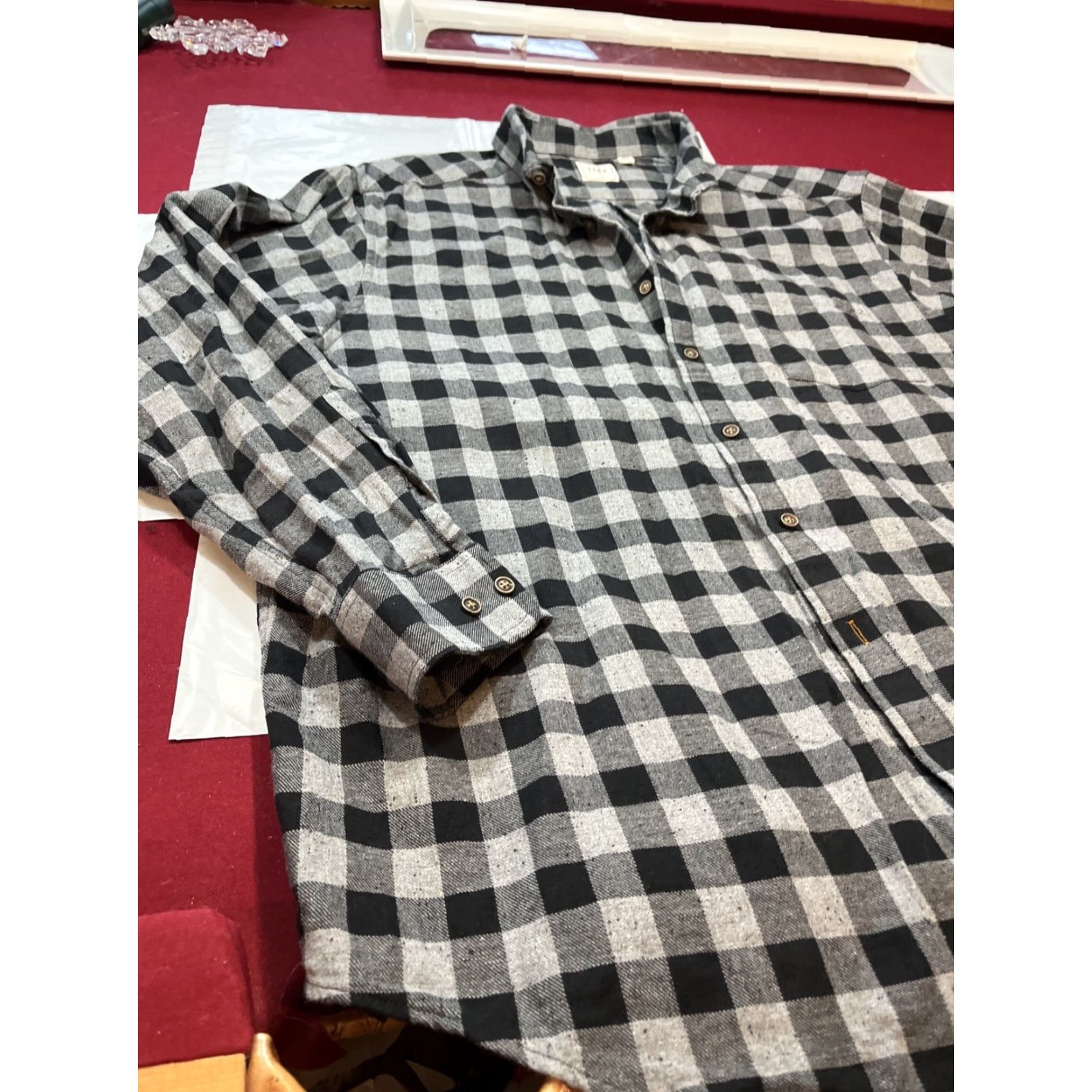 Vintage ROWM Black Gray Checkered Shirt Mens Button Long Sleeve Size 2XB Cotton Winter Shirt Size US XXL / EU 58 / 5 - 3 Thumbnail