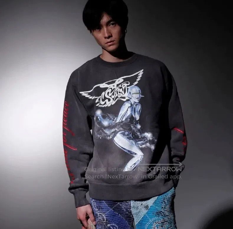 Saint Michael Saint Michael Co-branded washed old long-sleeved sweatshir Size US L / EU 52-54 / 3 - 4 Thumbnail
