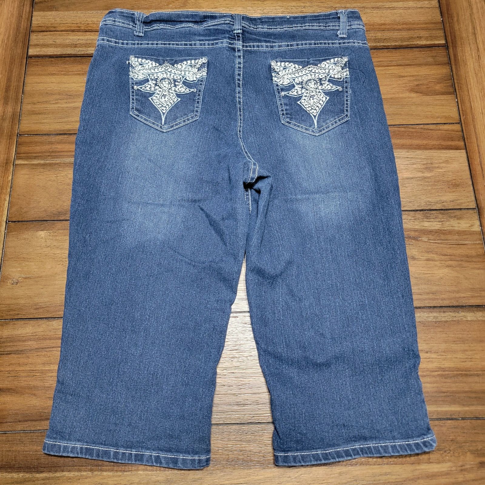 Other Give Me Five Capris w/ Pocket Embroidery & Bling - Size 14 Size 36" / US 14 / IT 50 - 3 Thumbnail