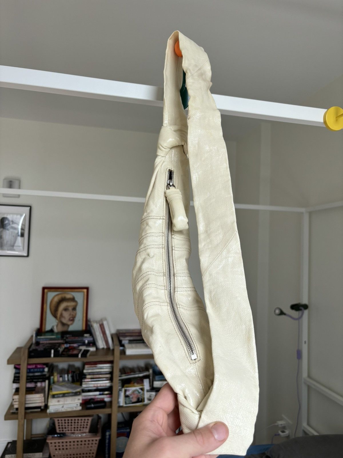 Lemaire Lemaire Small Coated Linen Canvas Croissant in “Almond Milk” Size ONE SIZE - 10 Thumbnail