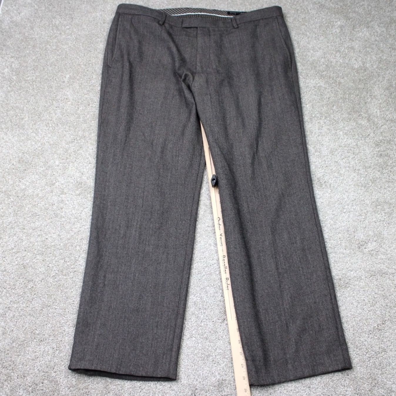 Banana Republic Banana Republic Pants Men 38x30 Gray Slim Fit Wool Flat Front Lined Dress Pants Size 38 Mens Regular Straight Front Size US 38 / EU 54 - 2 Thumbnail