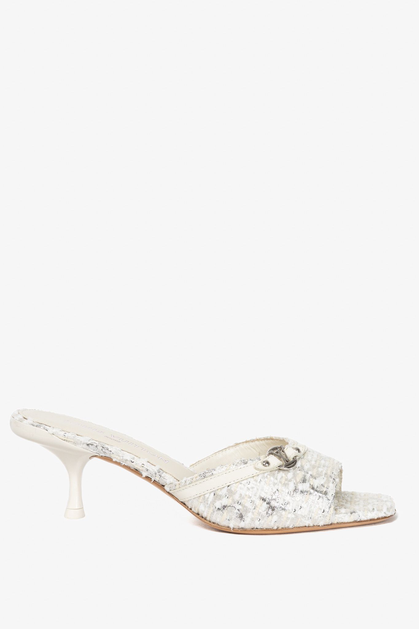 Louis Vuitton Louis Vuitton 6AM Blanc Monogram Tweed Mule Sandals Size US 6.5 / IT 36.5 - 1 Thumbnail