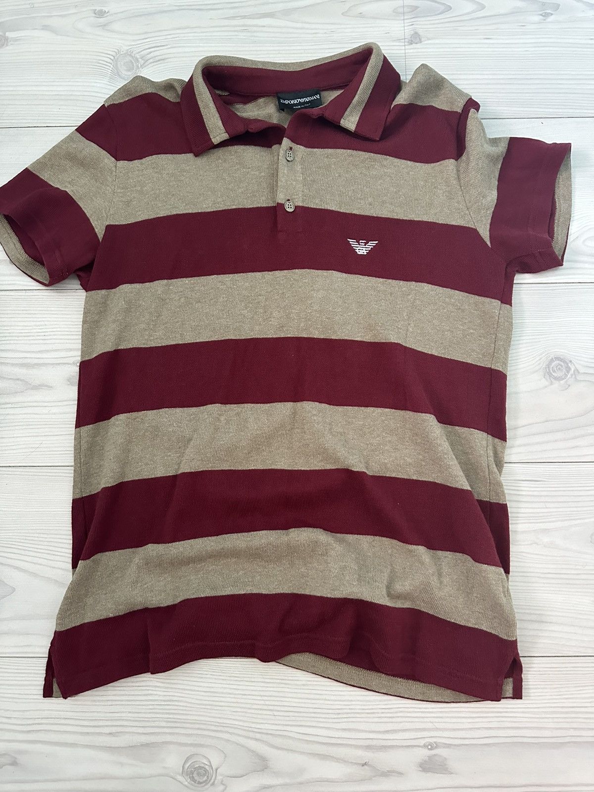 image of Vintage Emporio Armani Polo in Burgundy, Men's (Size XL)