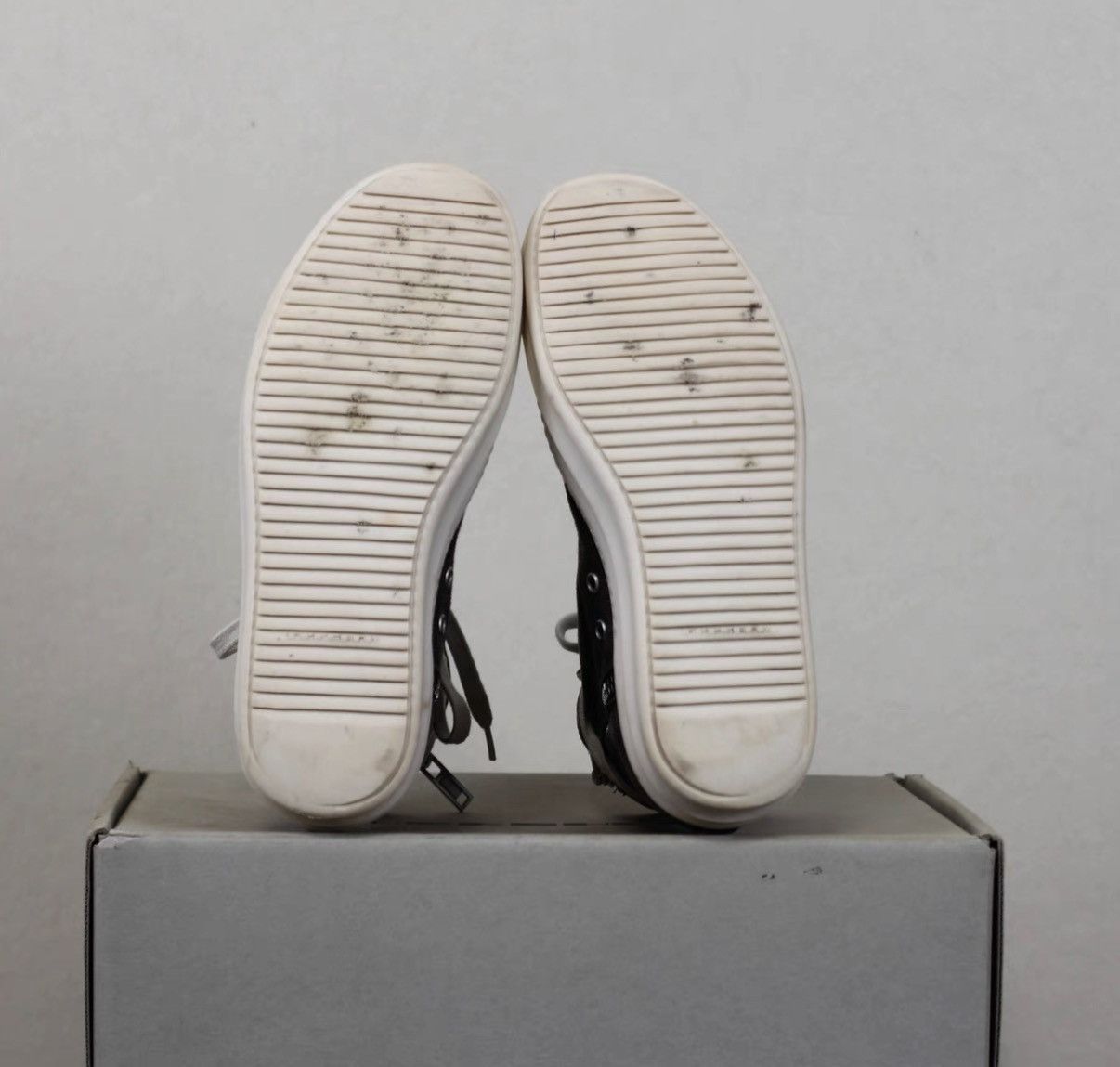 Rick Owens Rick Owens Canvas Gray Bubble Converse-Inspired Sneakers Size US 7 / EU 40 - 8 Thumbnail