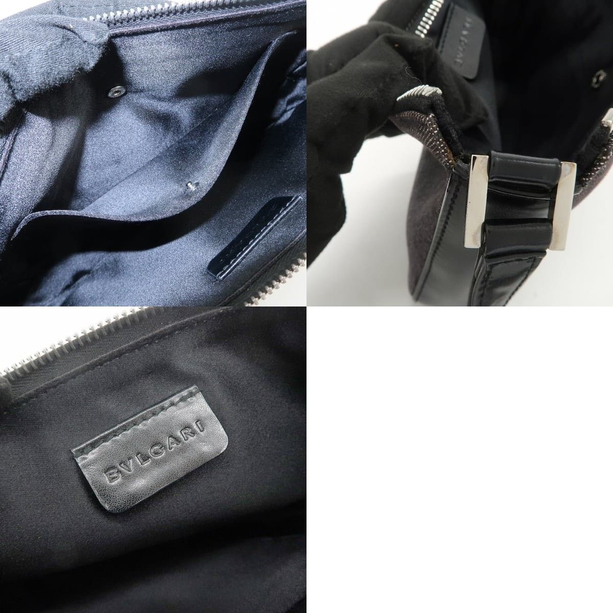 Bvlgari Bvlgari Logo Mania Canvas & Leather Shoulder Bag Black Size ONE SIZE - 7 Thumbnail