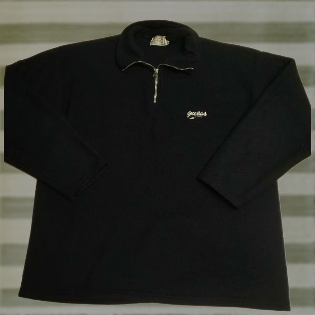 Guess VINTAGE GUESS 1/4 ZIP PULLOVER FLEECE USA MADE NAVY 2XL MEN'S/MENS SWEATER Size US XXL / EU 58 / 5 - 1 Thumbnail