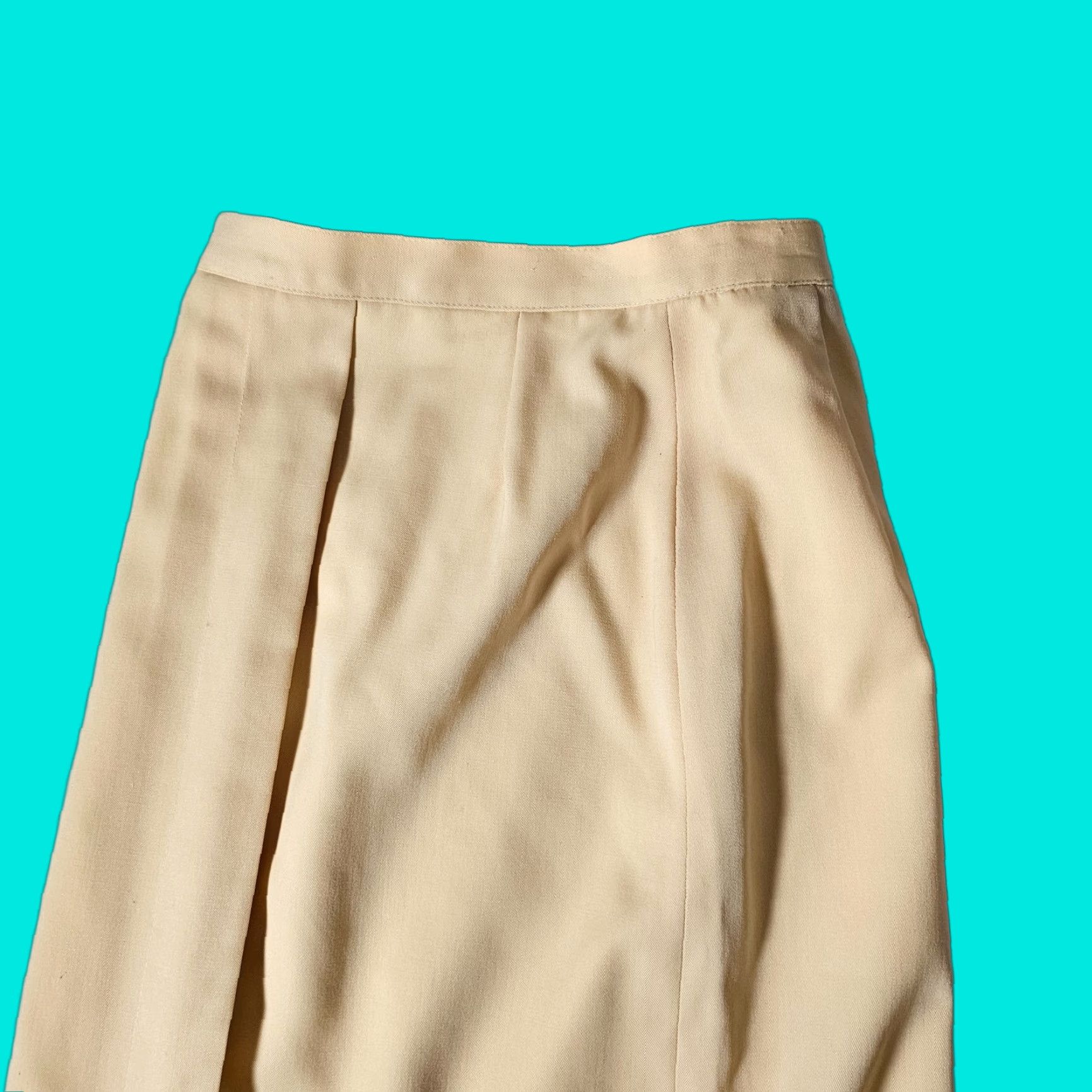 Vintage VTG MARC D'ALCY Wool Skirt Yellow Size 6 A Line Zipper Lined 1980s Victorian Party Womens Size 28" / US 6 / IT 42 - 1 Thumbnail