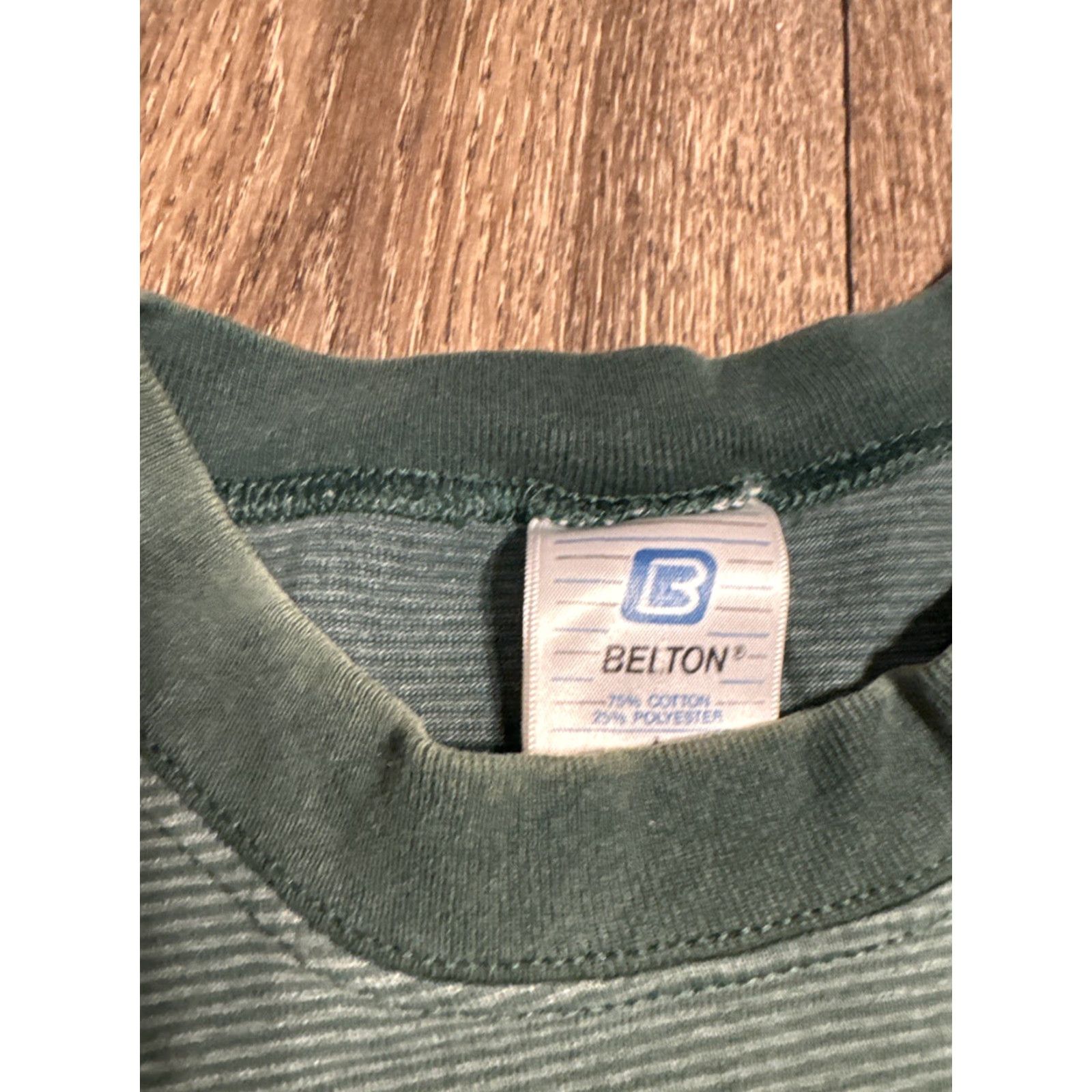 Vintage VINTAGE 90s Laguna Beach California Green Striped T-Shirt Belton Men L Size US L / EU 52-54 / 3 - 6 Thumbnail