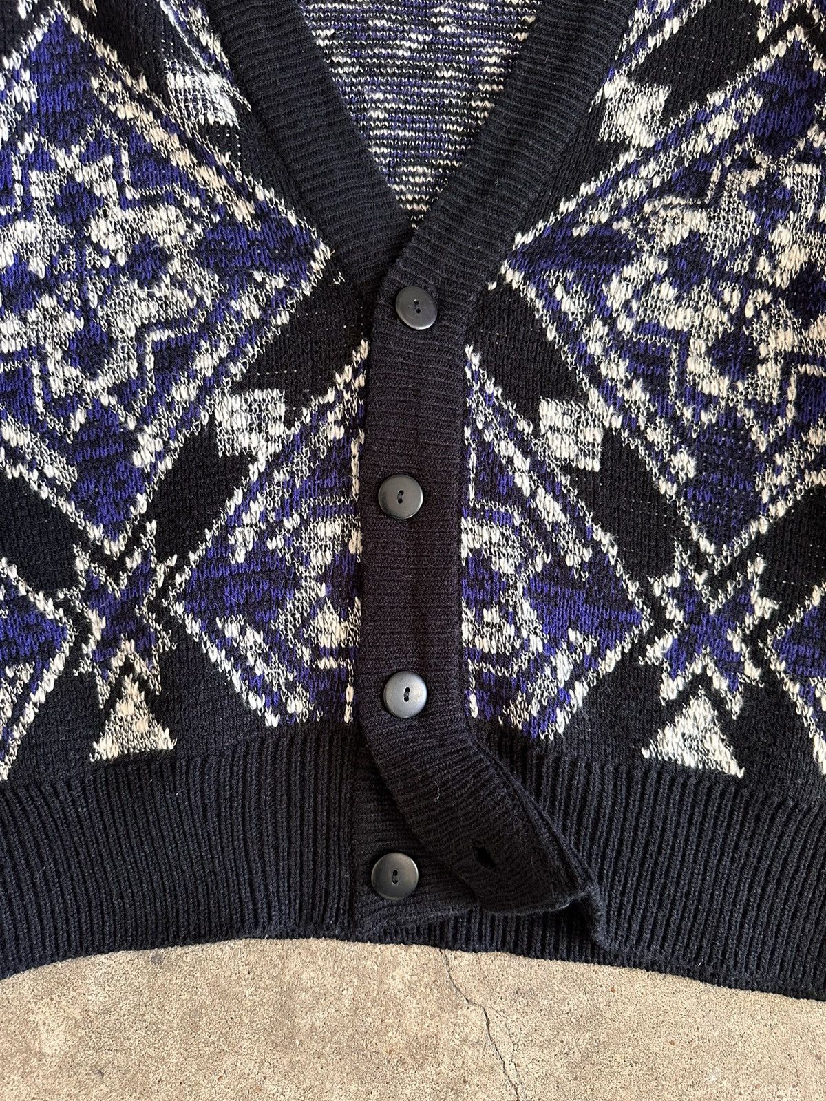 City Streets × Vintage 90s Blue Pattern Cardigan Size US M / EU 48-50 / 2 - 3 Thumbnail