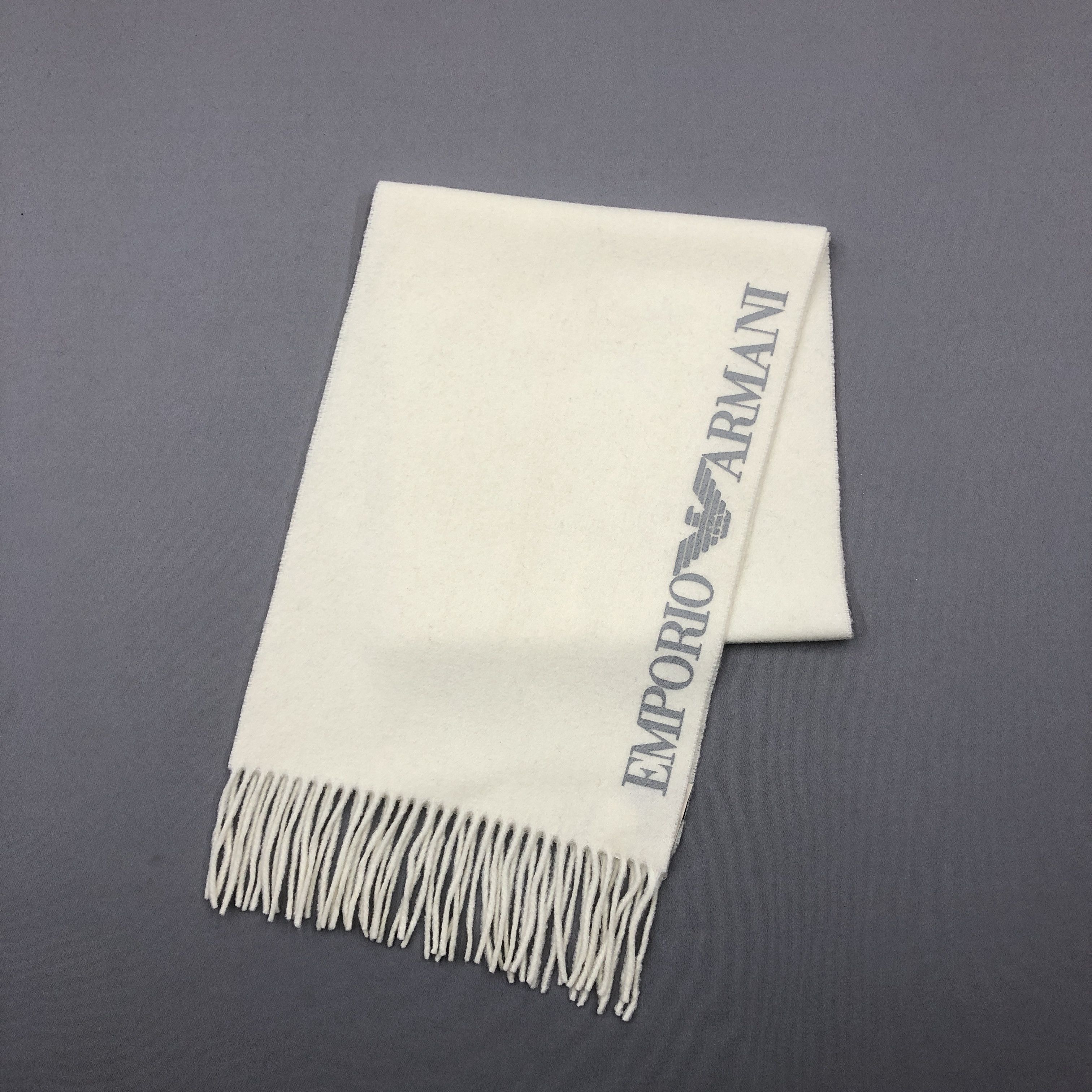 Emporio Armani × Vintage Vintage Emporio Armani Scarf Muffler Wool Cashmere Scarves Size ONE SIZE - 3 Thumbnail