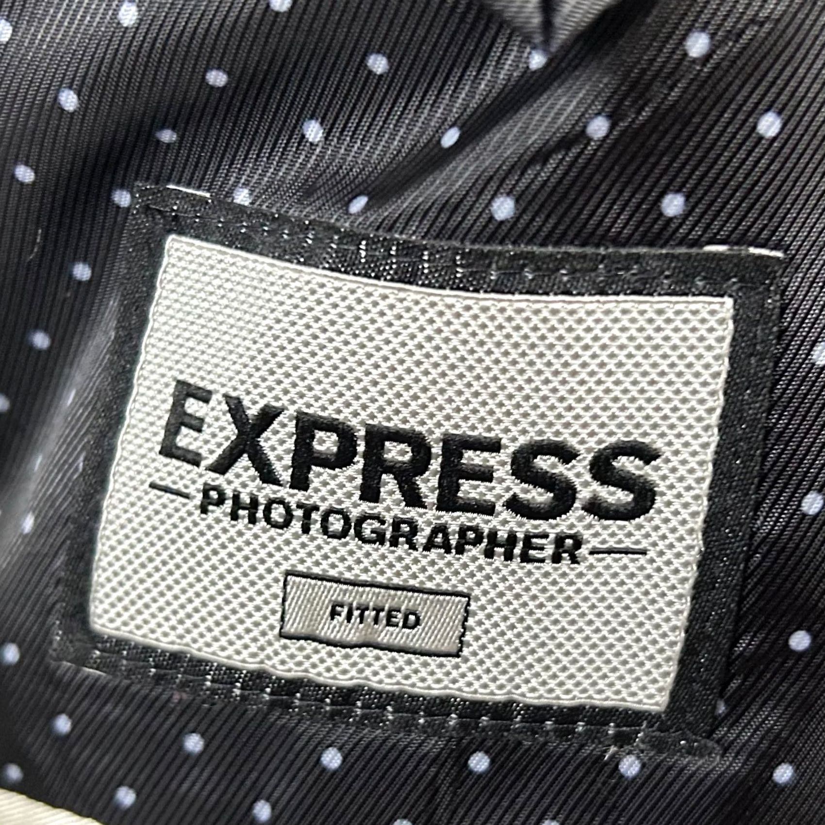 Express Express Sport Coat Black Cotton Blend Two-Button Vented 38S Fitted Photographer Jacket/Coat Men Regular Notch Lapel Solid Short Length Size US XS / EU 42 / 0 - 3 Thumbnail