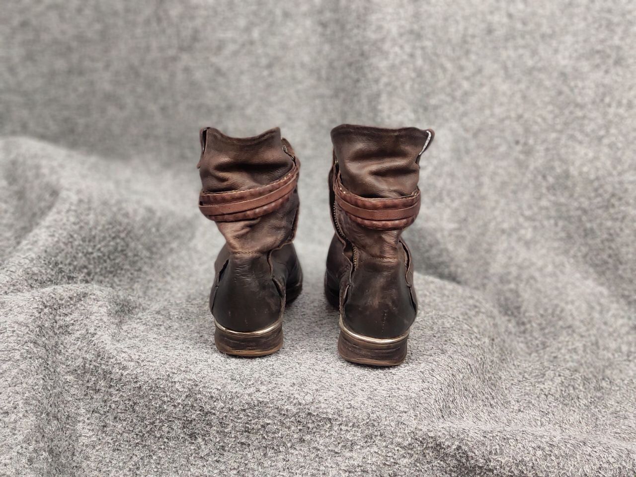 A.S.98 Airstep 98 Design Zipper Brown Leather Ankle Women Boots Size US 7 / IT 37 - 6 Thumbnail