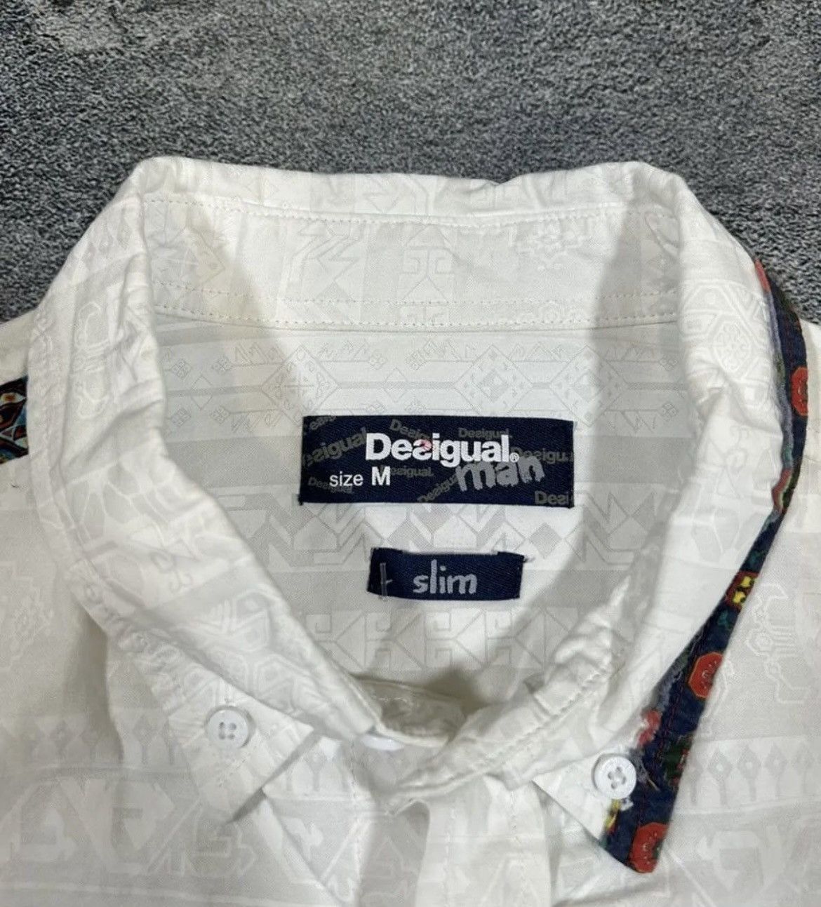 Desigual × Vintage Desigual Patterned White Button-Up Shirt Size US M / EU 48-50 / 2 - 5 Thumbnail