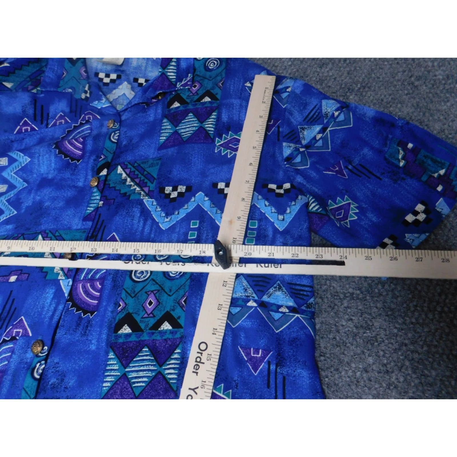 Lee Kathie Lee Womens Blouse 16 Blue Button Doen Size XXL / US 16-18 / IT 52-54 - 4 Thumbnail
