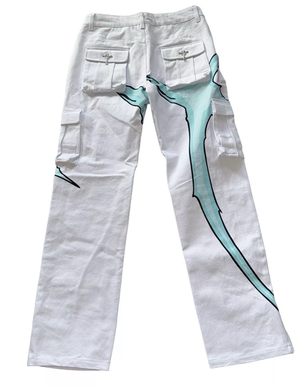 Japanese Brand × Vintage Veesclothing white uryu/quincy/bleach cargo pants Size US 36 / EU 52 - 2 Thumbnail
