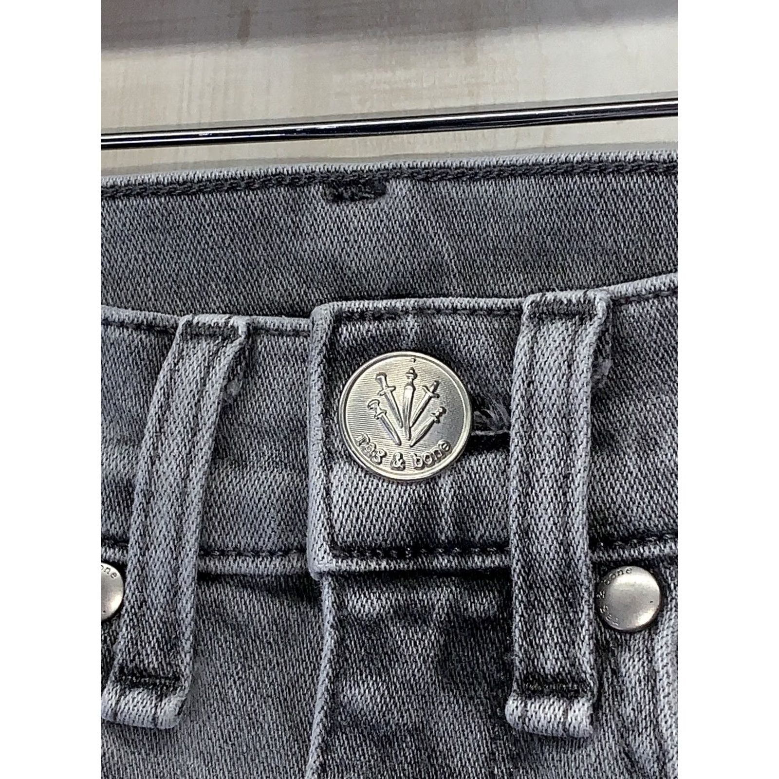 Rag & Bone rag & bone Charcoal Gray Raw Hem Stretch Skinny Denim Jeans Women’s 23-#10637 Size 40" / US 18 - 5 Thumbnail