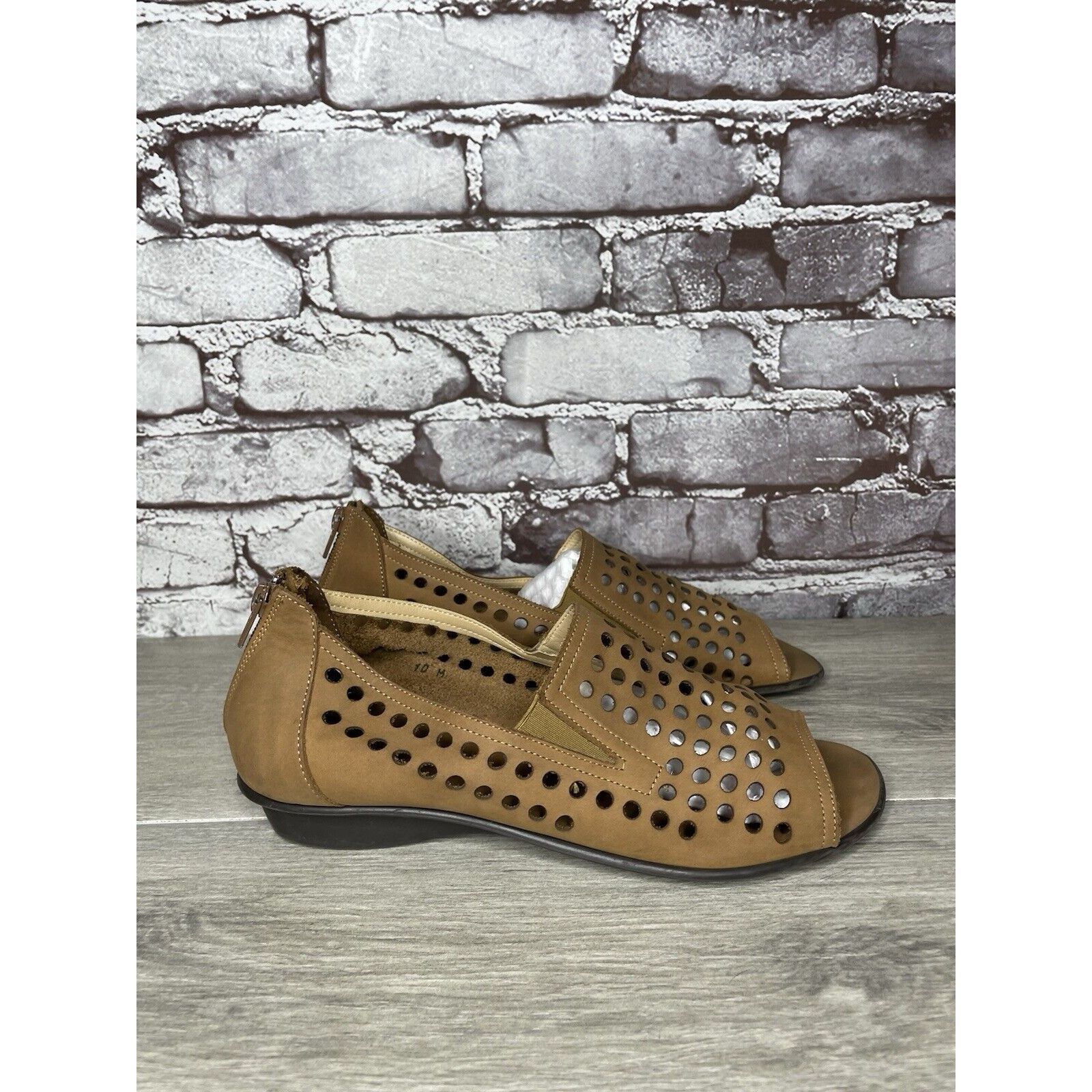 Other Sesto Meucci Evonne Brown Nubuck Perforated Open Toe Back Zi Size US 10 / IT 40 - 15 Thumbnail
