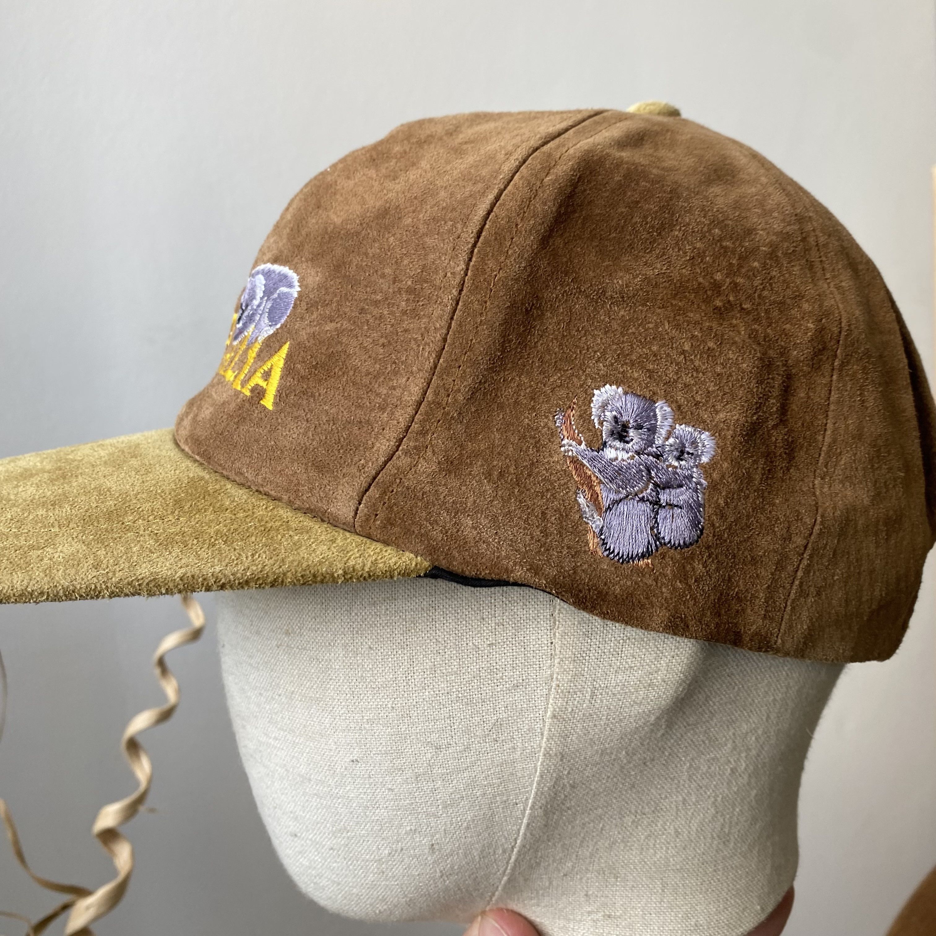 Cowboy Equipment 🐨 Vintage Real leather Australia logo Cap Suede Dad hat Size ONE SIZE - 5 Thumbnail