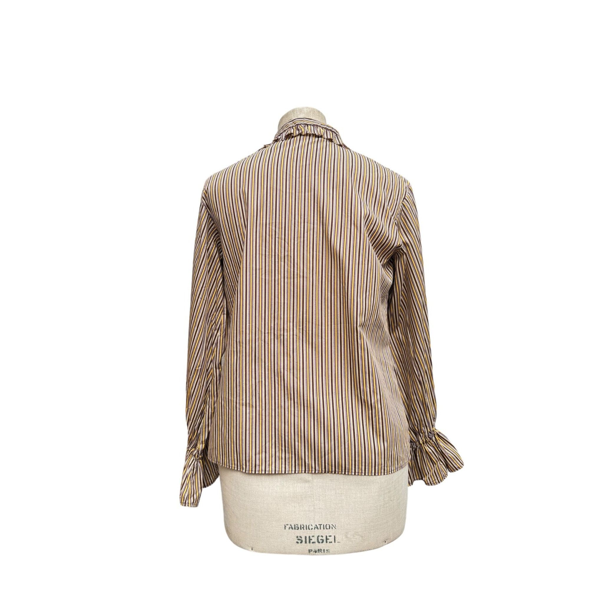 Miu Miu Ruffled Striped Collar Shirt Size M / US 6-8 / IT 42-44 - 4 Thumbnail