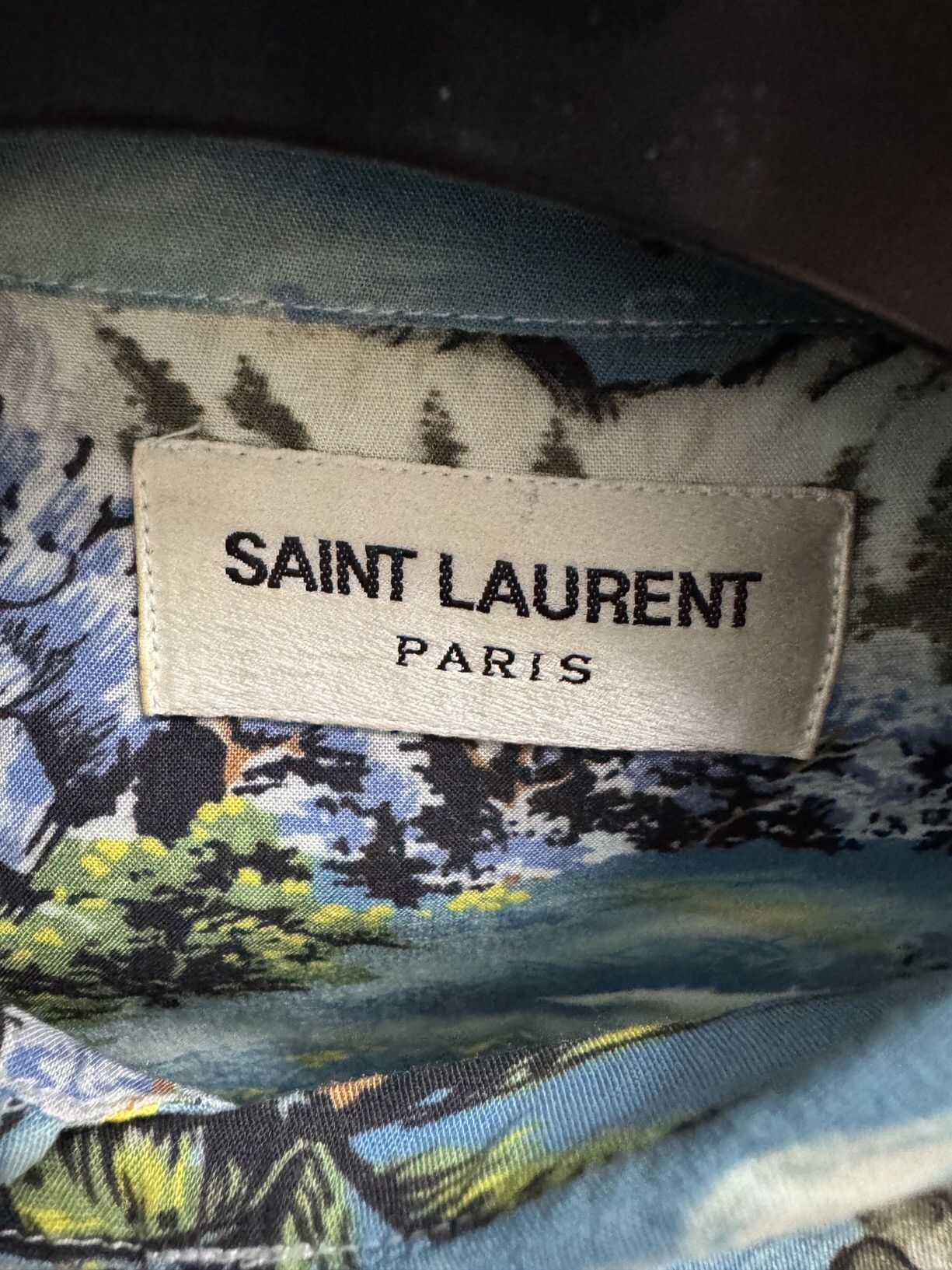 Saint Laurent Paris × Yves Saint Laurent Saint Laurent Paris16ss Show Style Palm Tree Wave Shirt Size US M / EU 48-50 / 2 - 4 Thumbnail