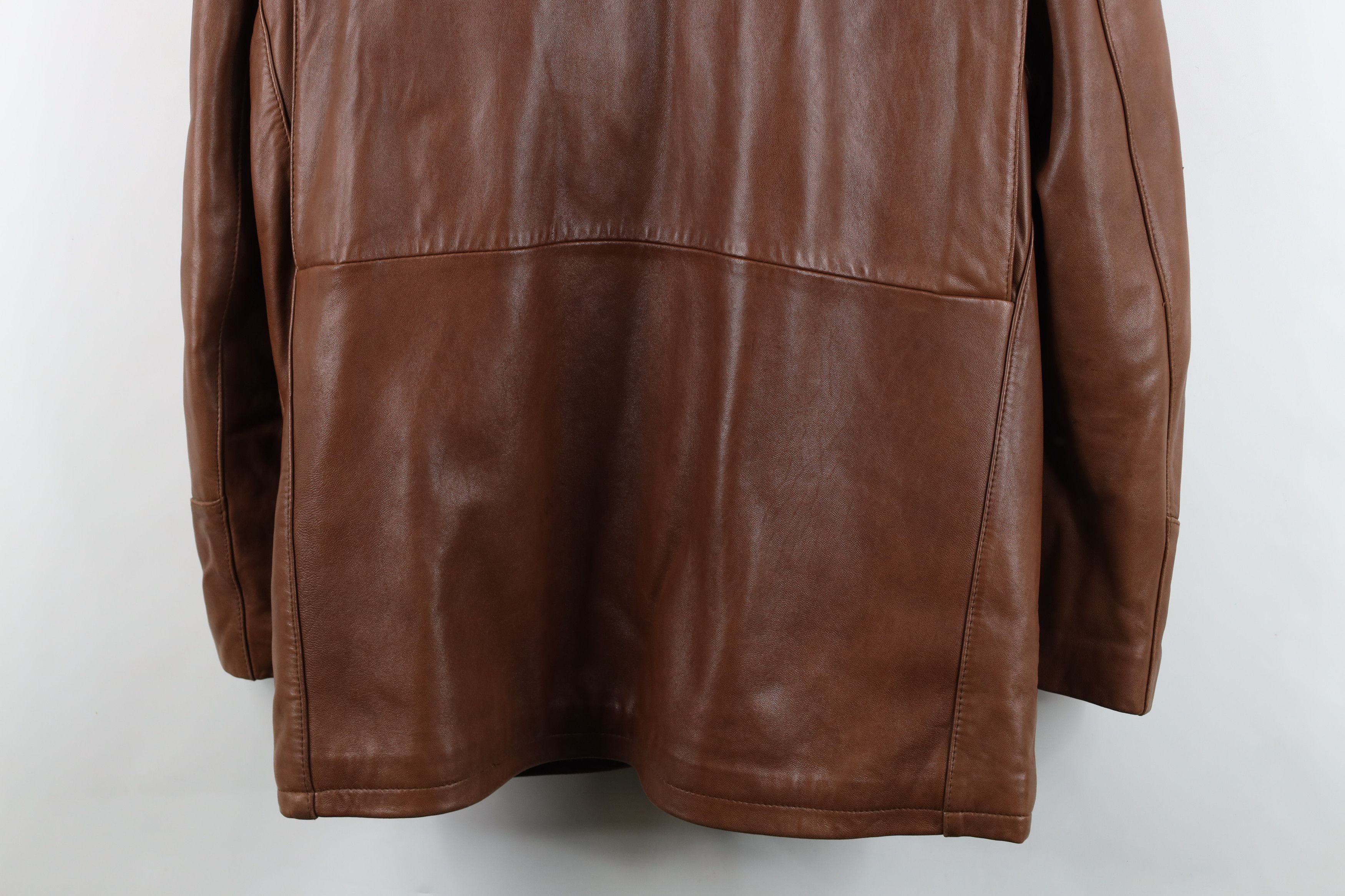 Vintage Vintage 90s Y2K Streetwear Lined Soft Leather Jacket Brown Size US M / EU 48-50 / 2 - 17 Thumbnail