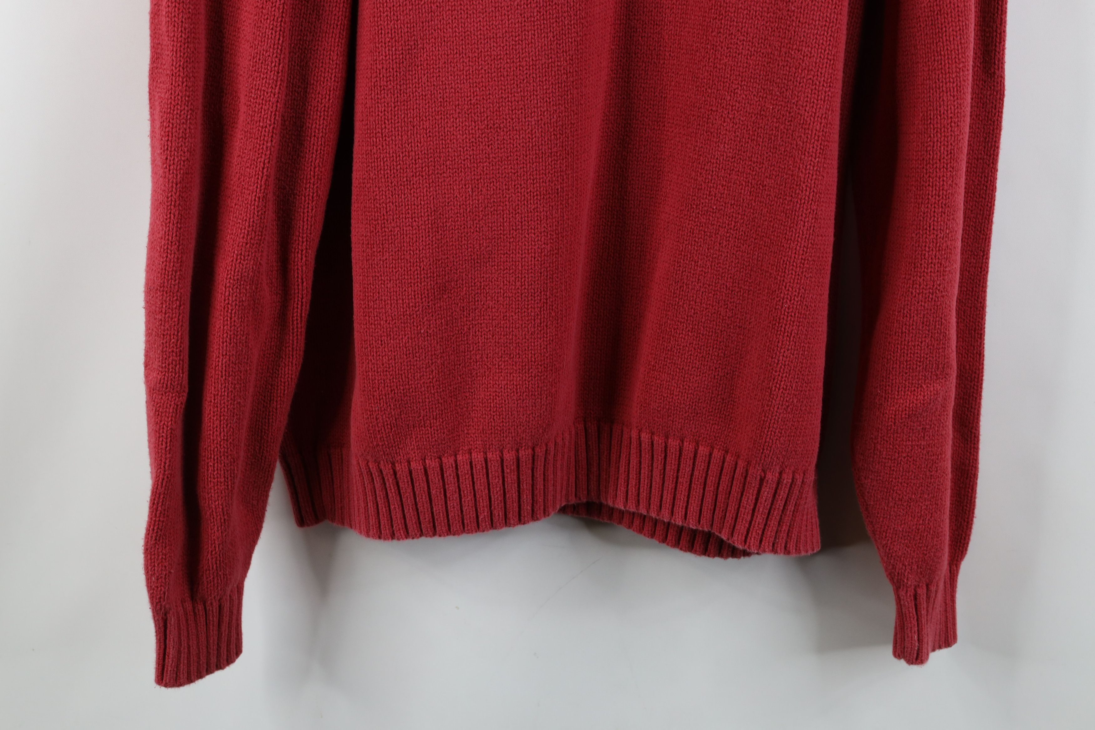Lands' End Vintage 90s Lands End Cotton Ribbed Knit Sweater Red Japan Size XL / US 12-14 / IT 48-50 - 10 Thumbnail