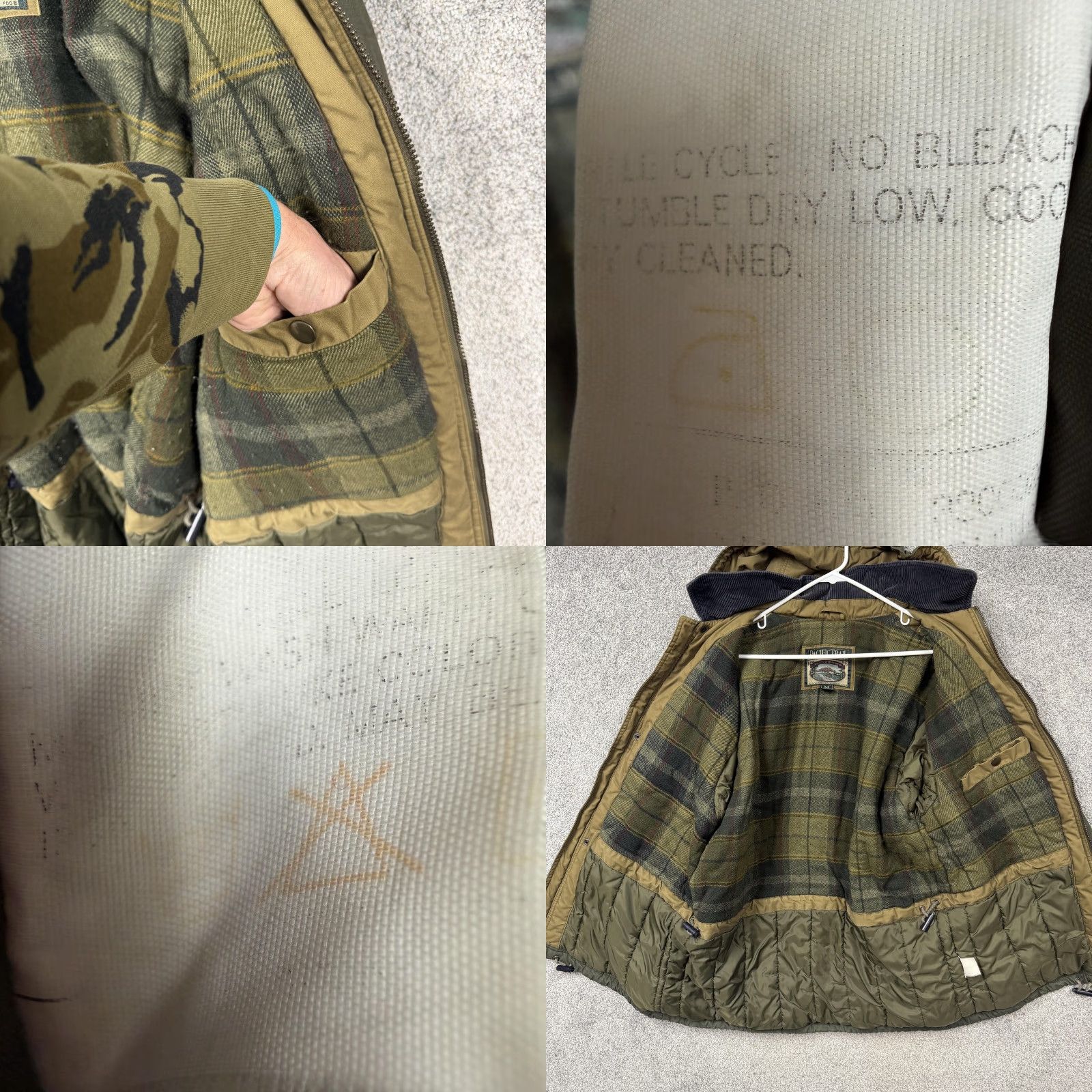 Vintage VINTAGE Pacific Trail Parka Jacket Mens Medium Olive Green Canvas Insulated Hooded Padded Quilt Lined Outdoor Workwear 90s Style Size US M / EU 48-50 / 2 - 9 Thumbnail