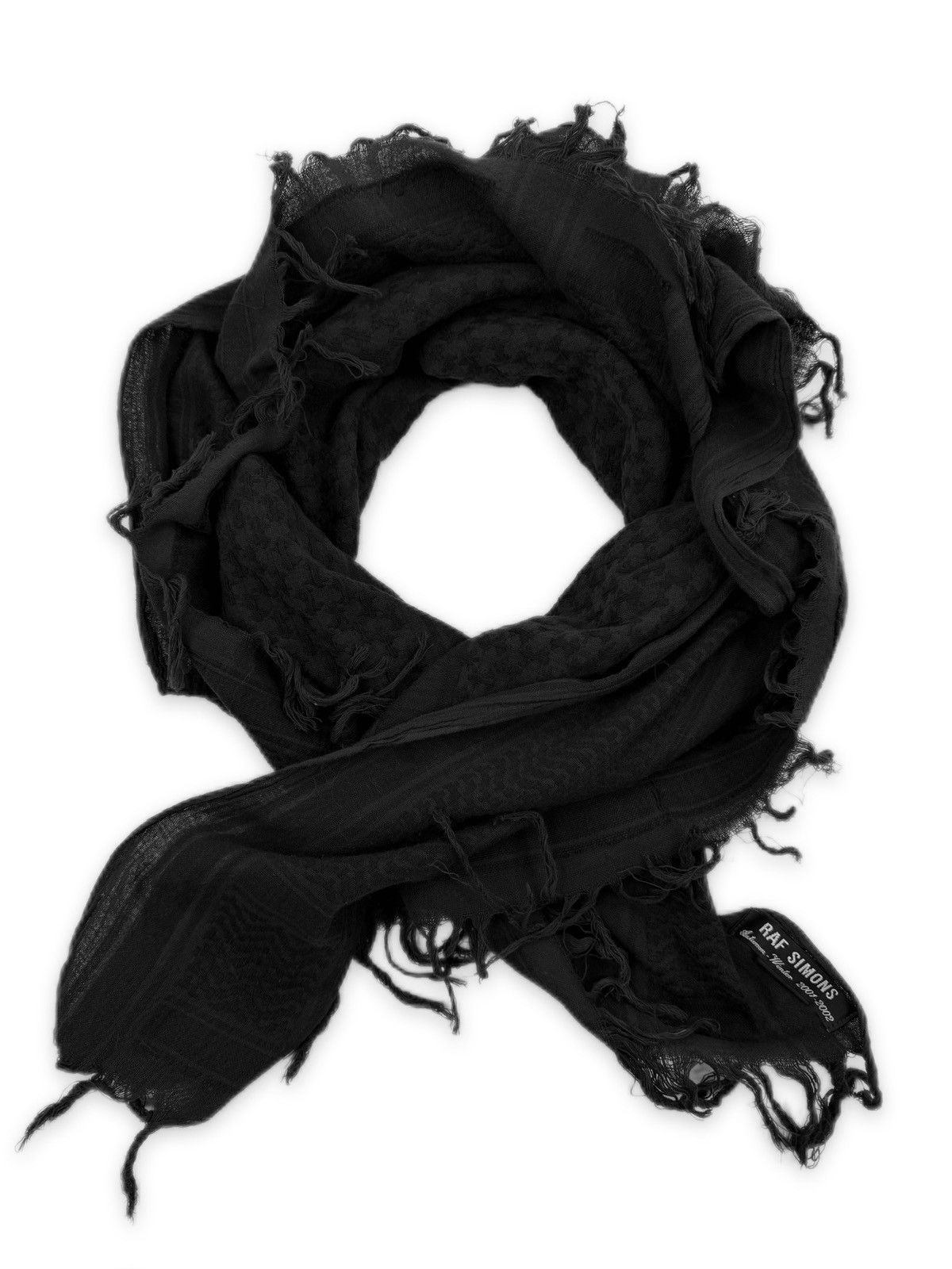 RAF SIMONS ブラック ストール 2001-2002 Raf Simons RAF SIMONS Riot Riot Riot AW 2001-02 scarf with patches
