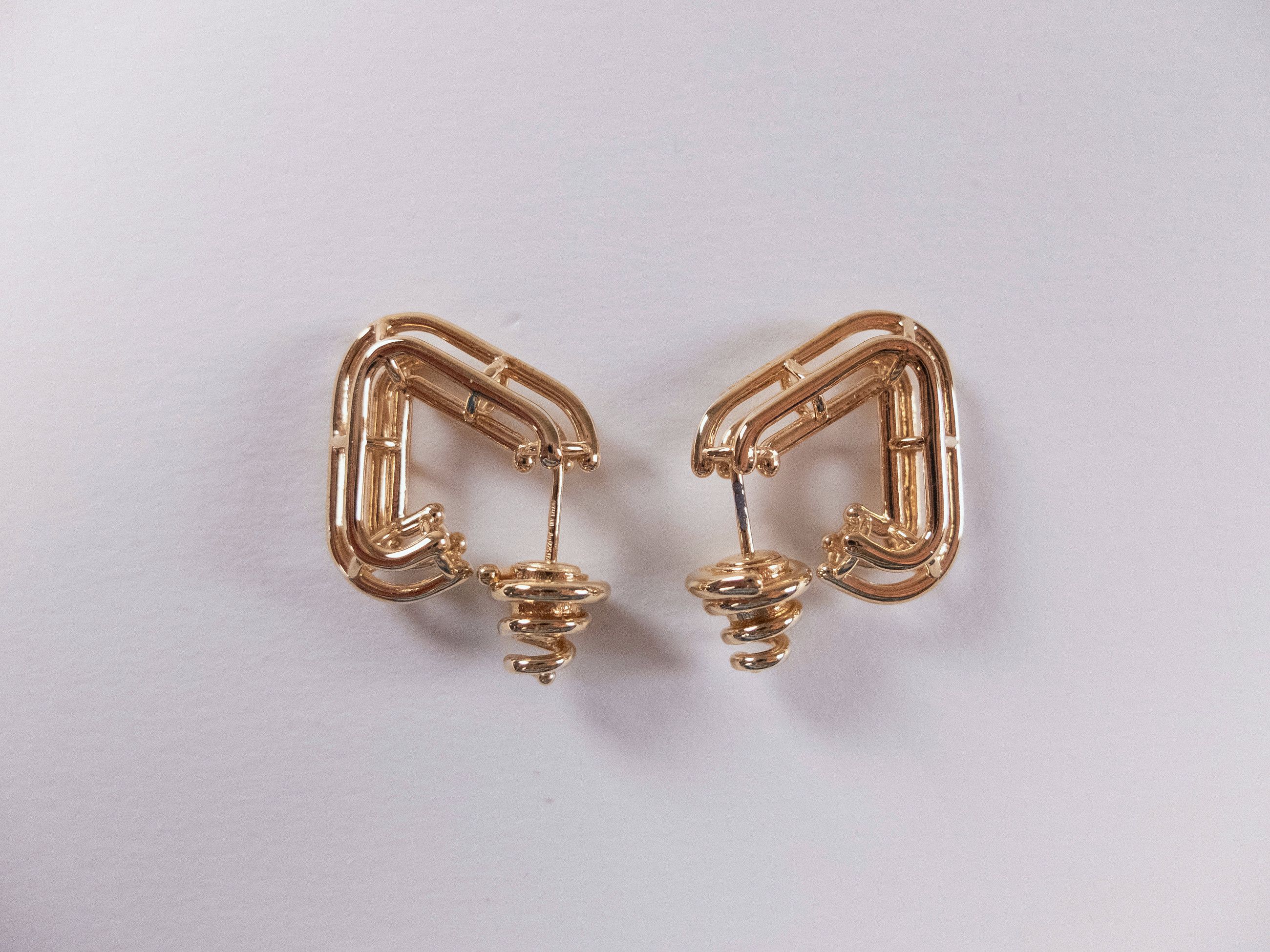 Bottega Veneta BOTTEGA VENETA Outline gold plated silver hoop earrings q Size ONE SIZE - 3 Thumbnail