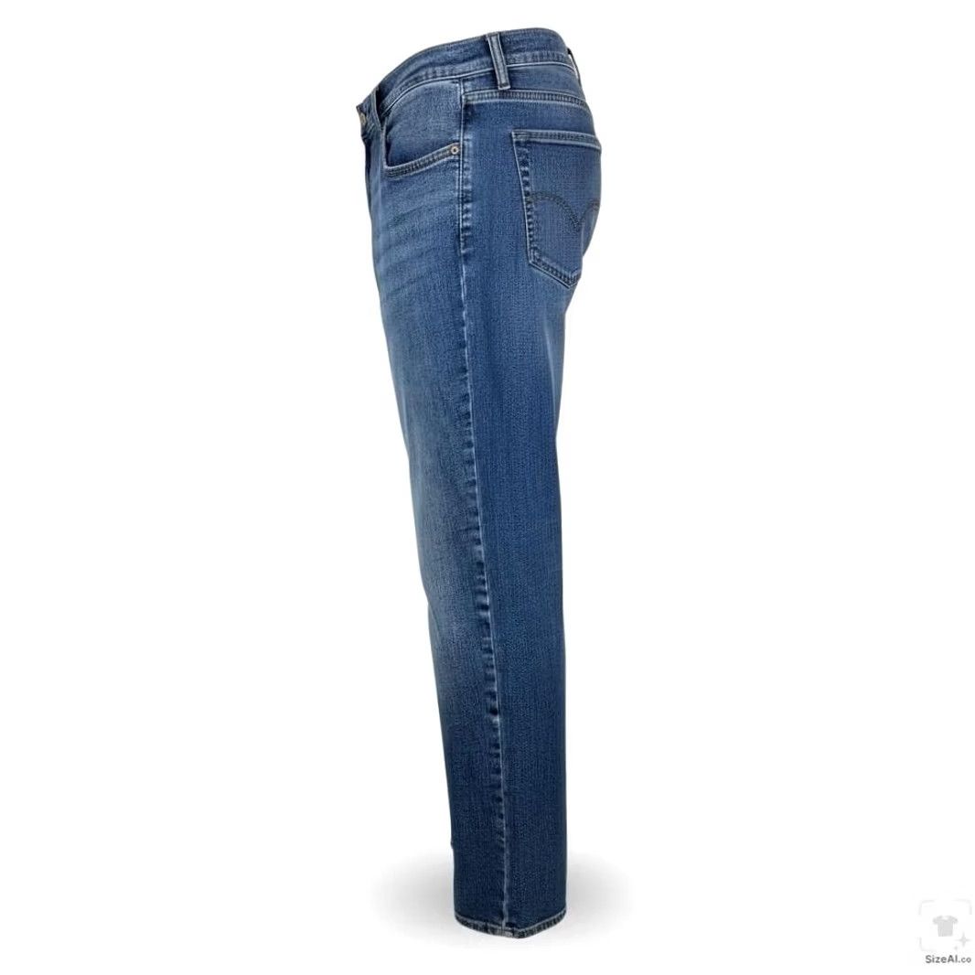 Lucky Brand Lucky Brand 412 Athletic Slim Jeans Mens 36x27 Blue Medium Wash Tapered Zip Fly Denim) Size US 36 / EU 52 - 3 Thumbnail