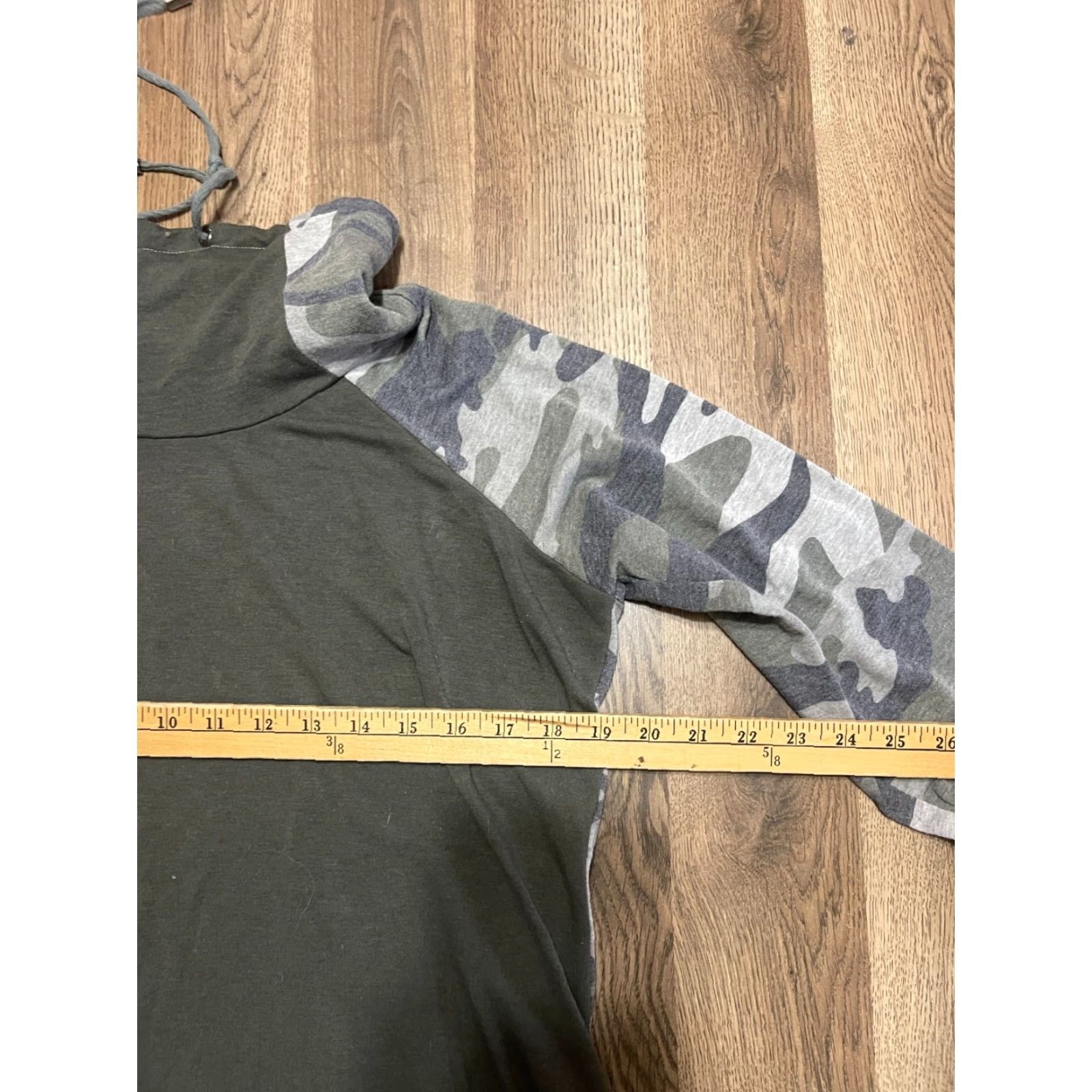 Vintage Cyrus Shirt, Womens, Turtleneck, Long Sleeve, Camouflage, Green Gray, Size L, Casual, Fall Spring Summer, Regular, Pullover, Vintage No, 0 Size L / US 10 / IT 46 - 5 Thumbnail