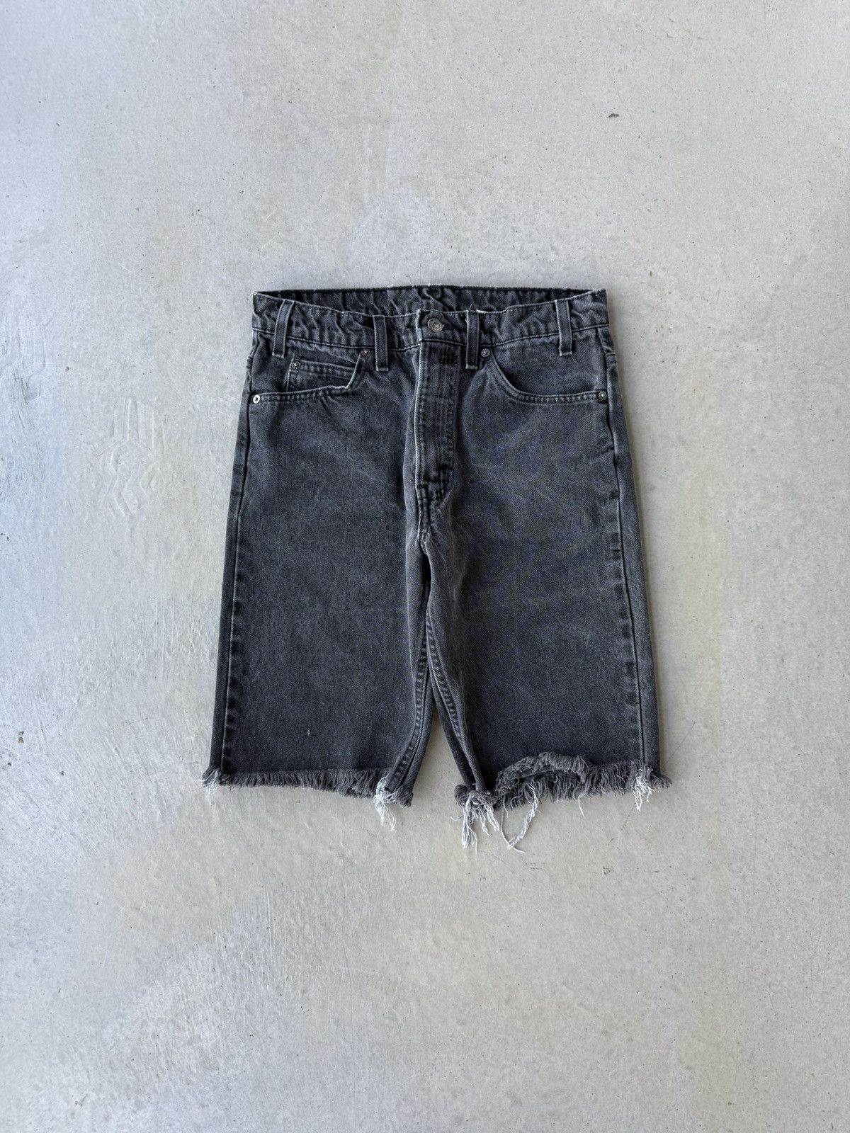 Levi's Vintage 1990s Levi’s 505 Black Denim Cut Off Shorts Size US 30 / EU 46 - 2 Thumbnail