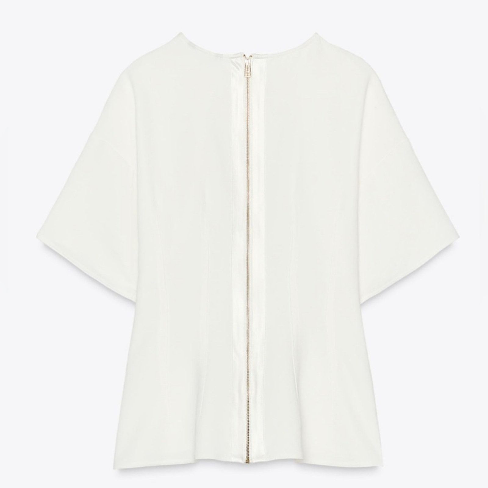Zara Nwt-Zara- FITTED SHORT SLEEVE CREPE TOP-XS Size XS / US 0-2 / IT 36-38 - 4 Thumbnail