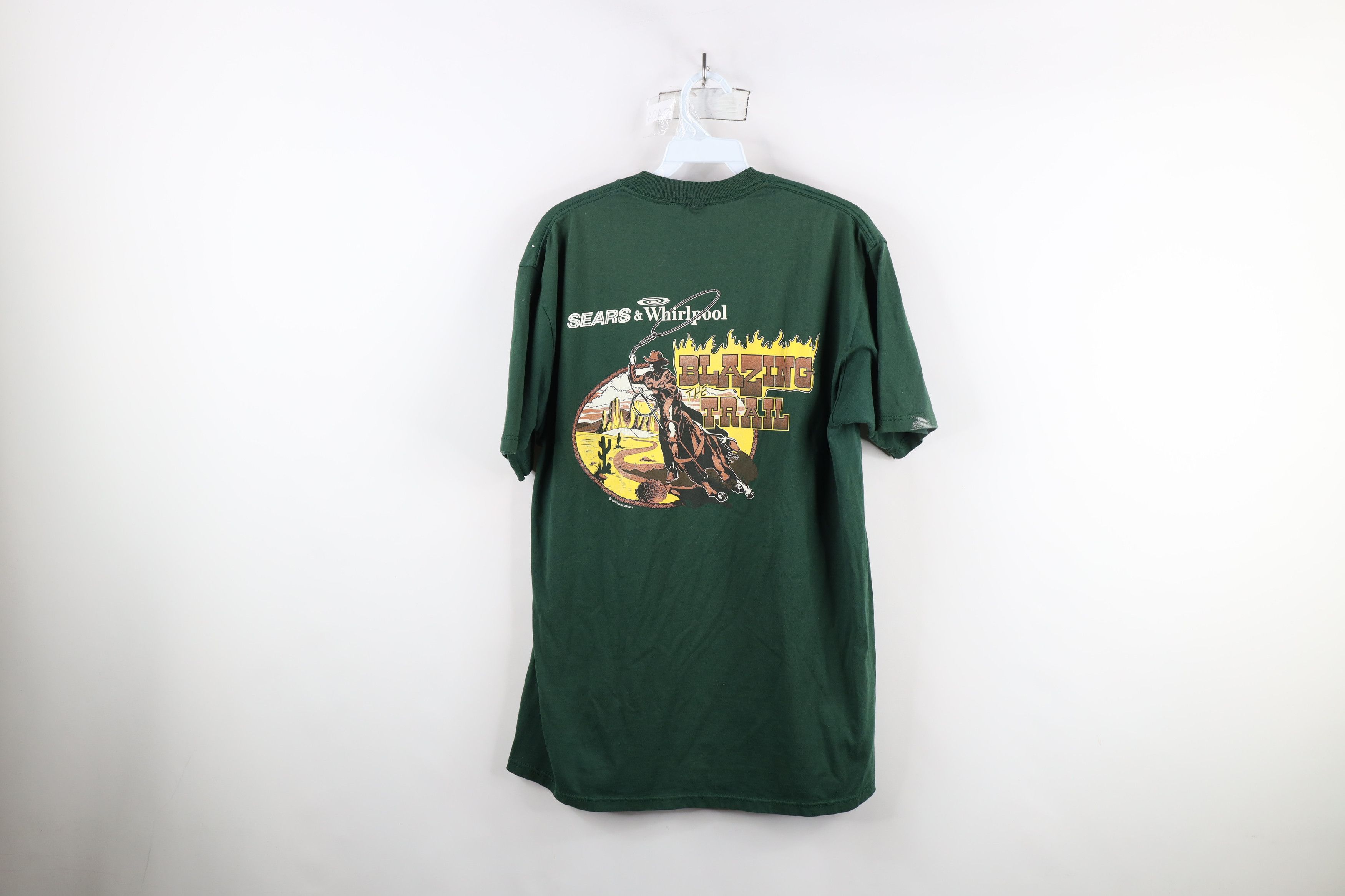 Vintage Vintage 90s Sears Whirlpool Western Cowboy T-Shirt Green Size US L / EU 52-54 / 3 - 12 Thumbnail
