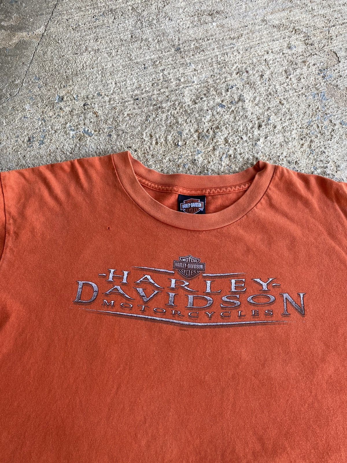 Harley Davidson × Vintage Vintage Y2K Harley Davidson Faded Orange Shirt Size US XL / EU 56 / 4 - 2 Thumbnail
