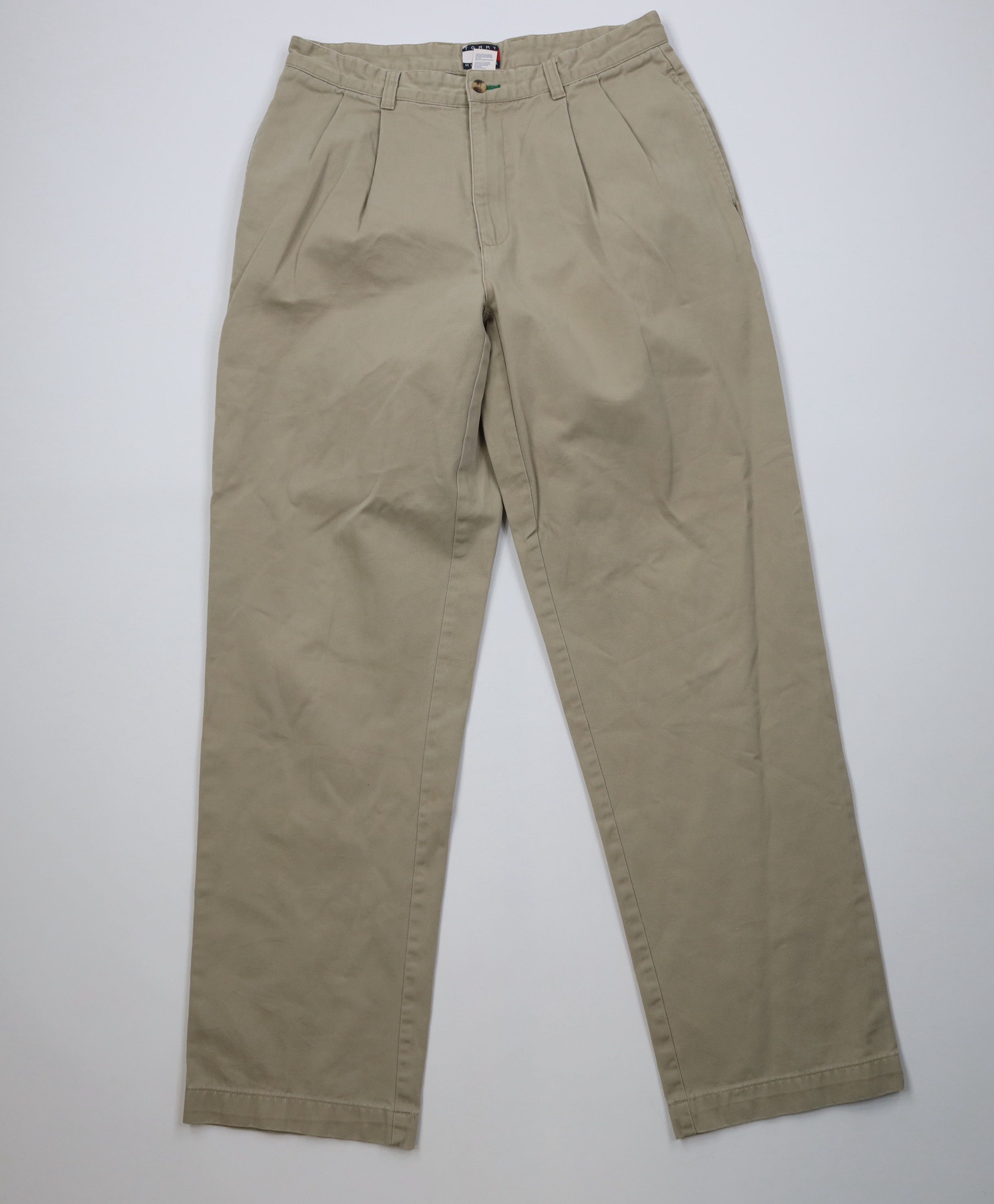 Tommy Hilfiger Vintage 90s Tommy Hilfiger Wide Leg Chino Pants Khaki Beige Size US 32 / EU 48 - 1 Thumbnail