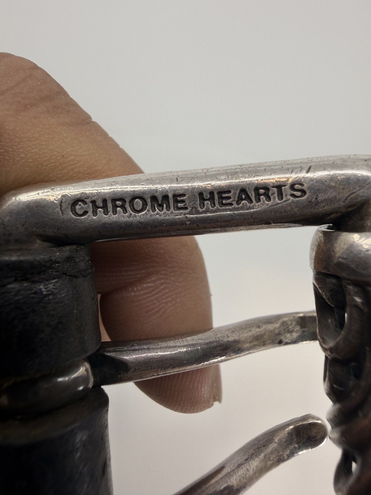 Chrome Hearts Chrome Hearts Black Double Pin Roller Belt Size 32 - 4 Thumbnail