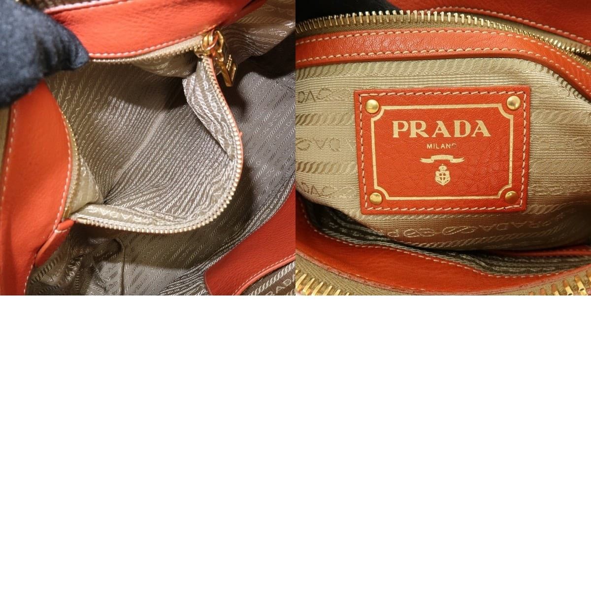 Prada Prada Vitello Daino Shoulder Bag Orange Size ONE SIZE - 8 Thumbnail