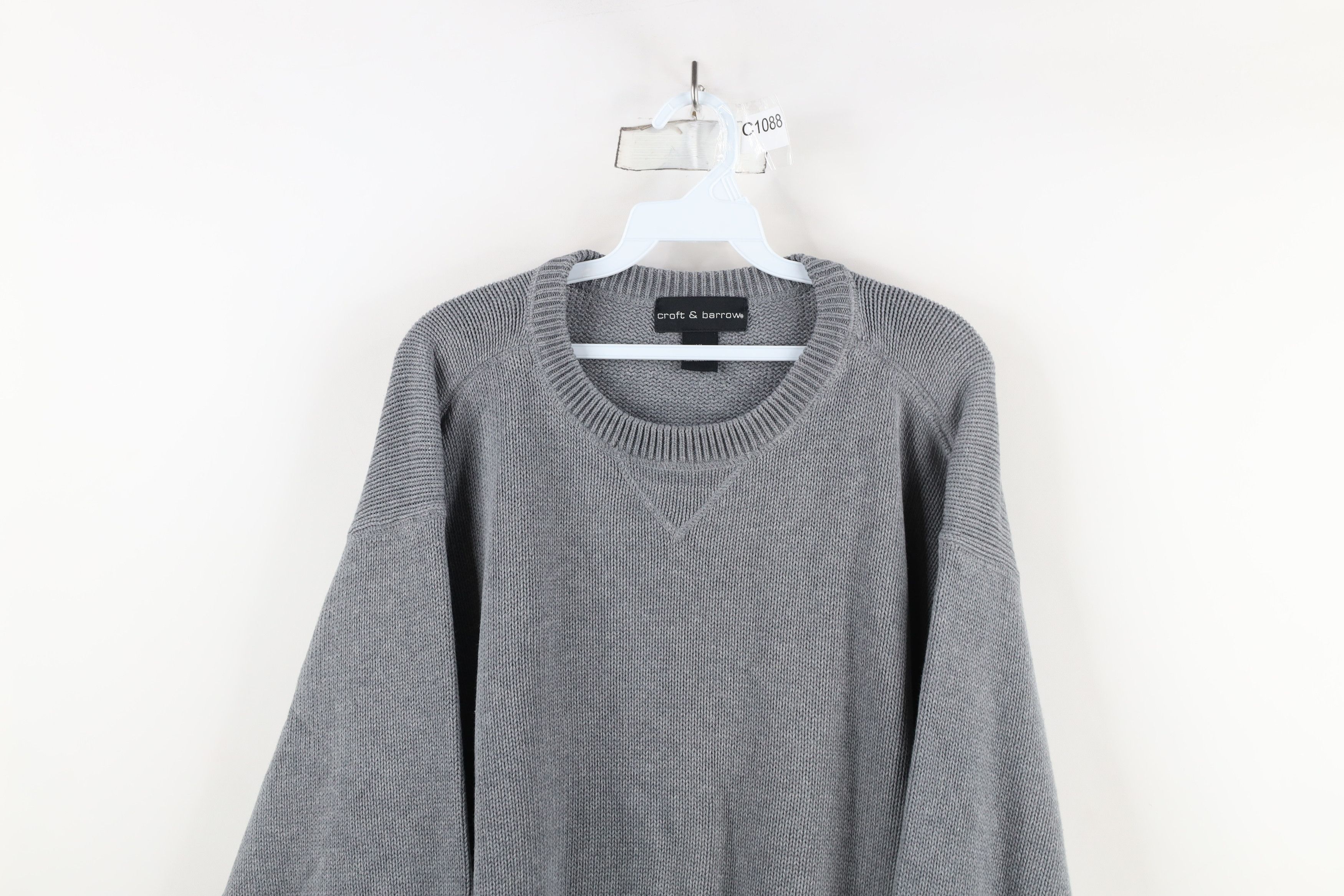 Vintage Vintage 90s Streetwear Cotton Knit Crewneck Sweater Gray Size US XL / EU 56 / 4 - 2 Thumbnail
