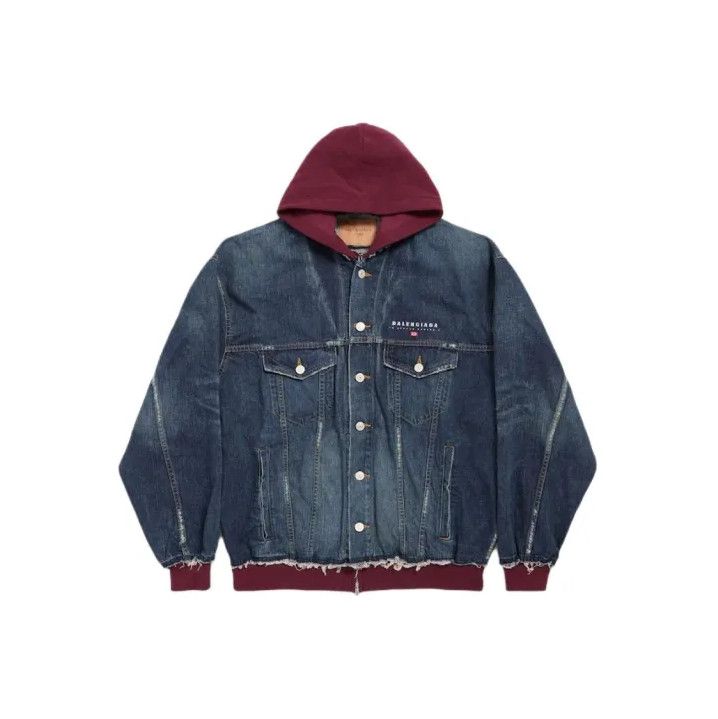 Balenciaga Balenciaga Men's Denim Hooded Jacket Size US M / EU 48-50 / 2 - 1 Thumbnail