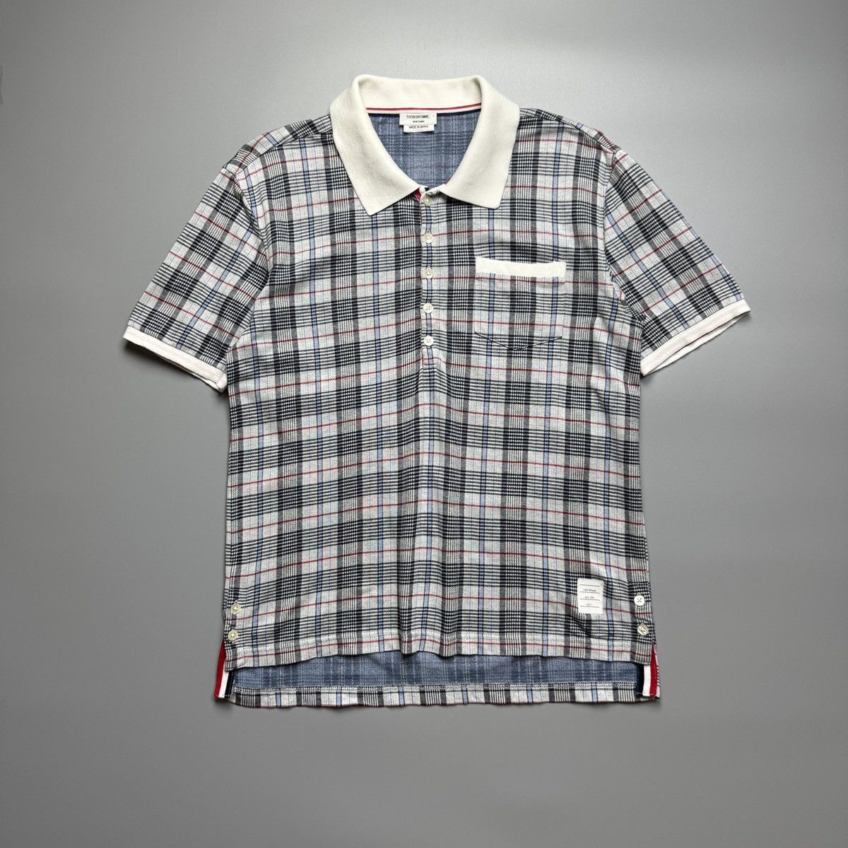 Thom Browne Thom Browne - SS/16 Cage Checkered Knitt Polo Shirt Size US XS / EU 42 / 0 - 1 Thumbnail