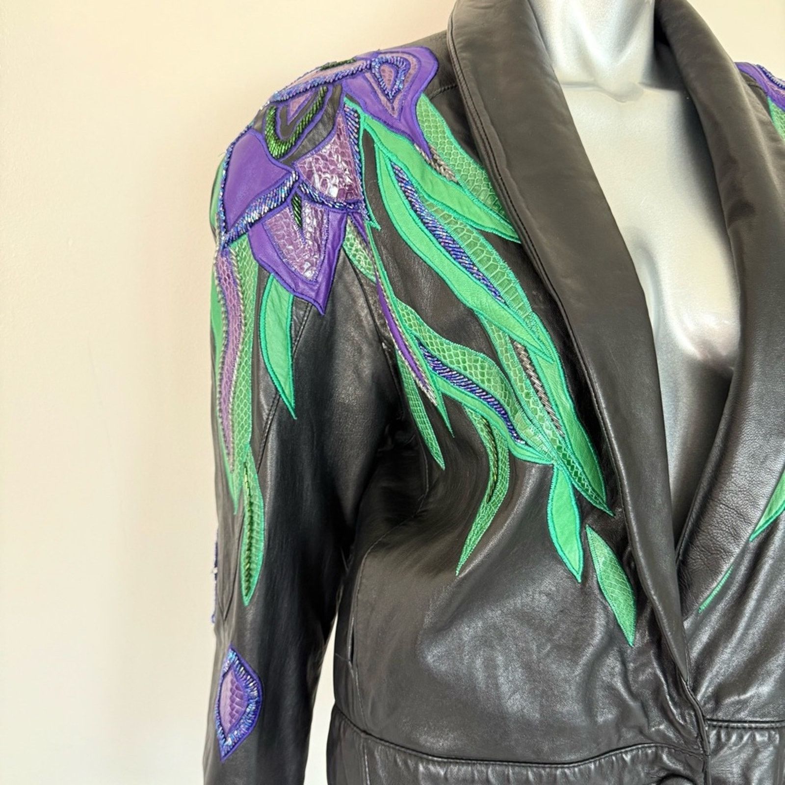 Other ERES iris flower established leather skin jacket size M Size M / US 6-8 / IT 42-44 - 3 Thumbnail