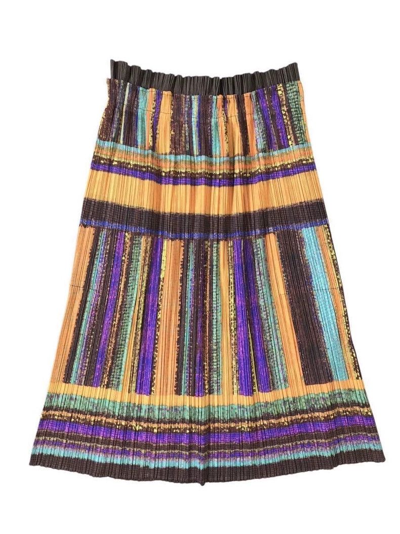 Issey Miyake issey miyake size:5 Striped colorful skirt 2506-Nextarrow Size 42" / US 20 - 1 Thumbnail
