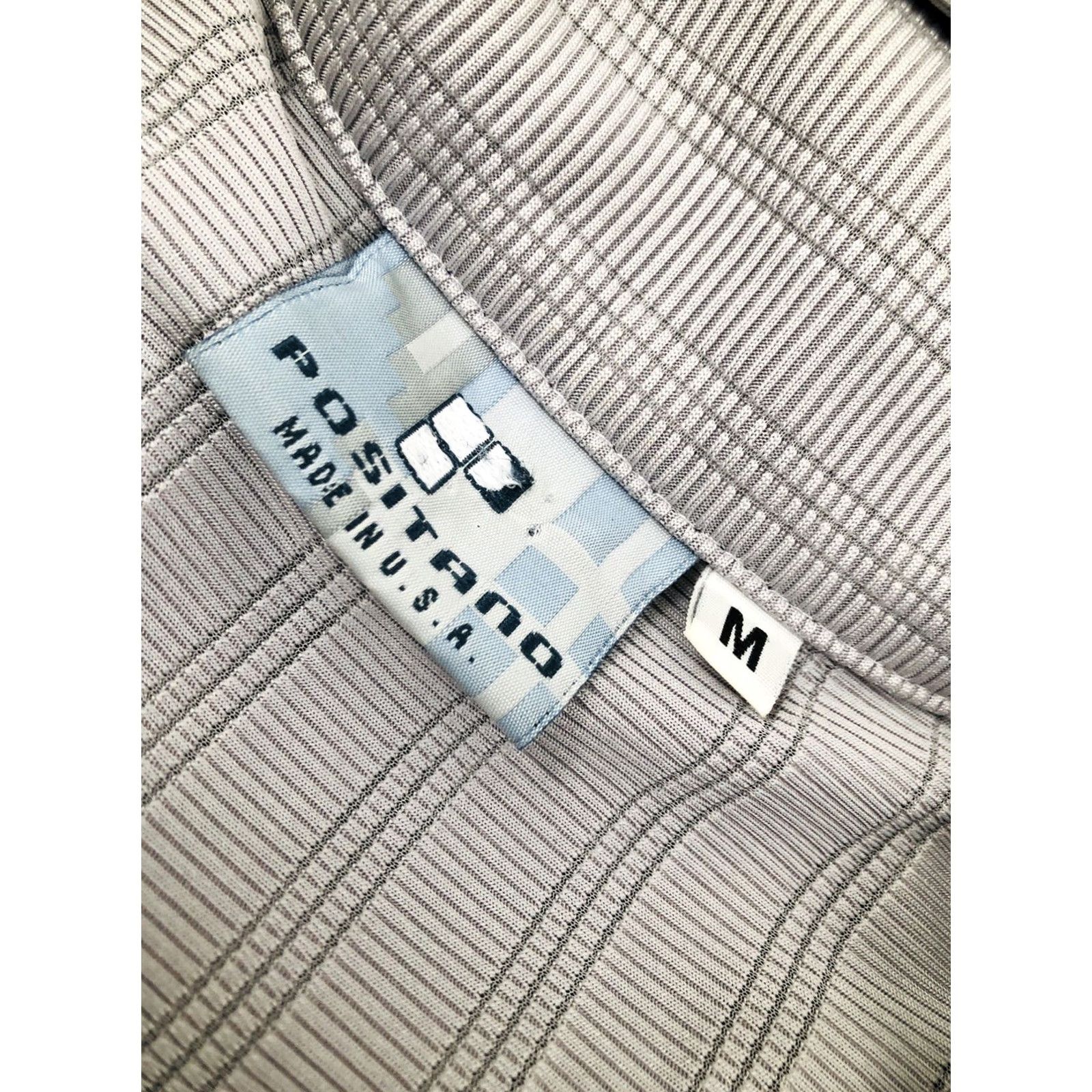 Vintage POSITANO USA Vintage Mens Shirt - Button-Up Short Sleeve Gray / Silver M Size US M / EU 48-50 / 2 - 4 Thumbnail