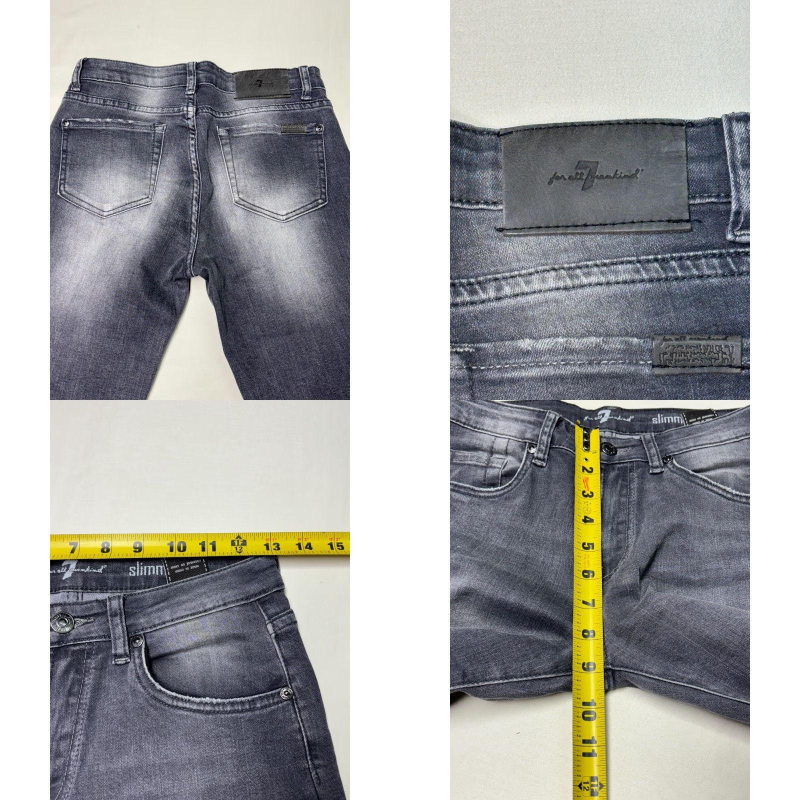 7 For All Mankind 7 For All Mankind Slimmy Jeans Women Slim Distressed Charcoal Wash 27 in Waist 12 26x27 Size 34" / US 12 / IT 48 - 8 Thumbnail