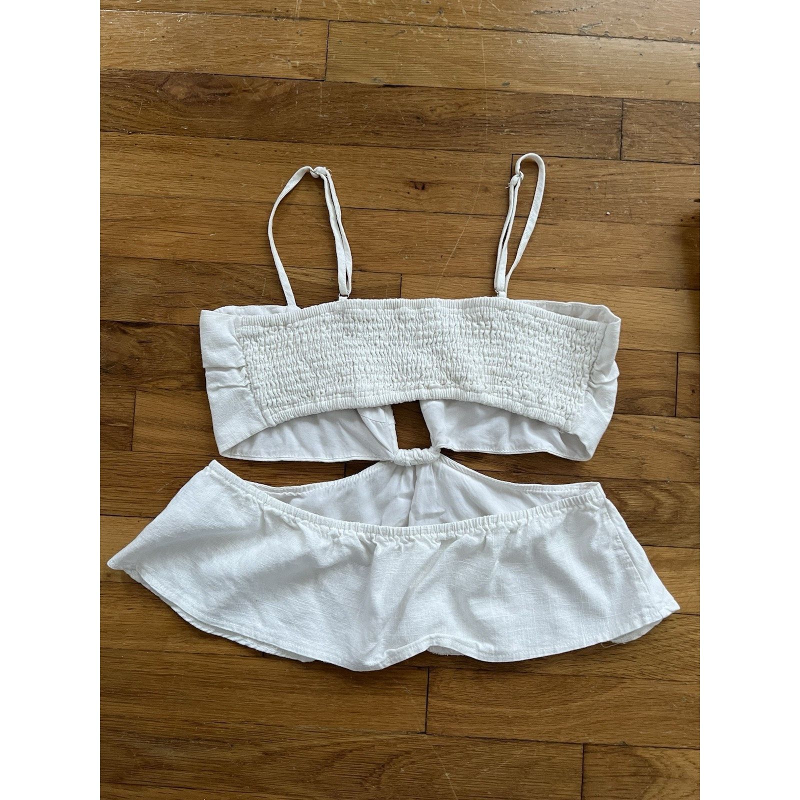 Prototypes Le Lis Cut Out Spaghetti Y2K Linen Blend Top S A001470 Size S / US 4 / IT 40 - 8 Thumbnail